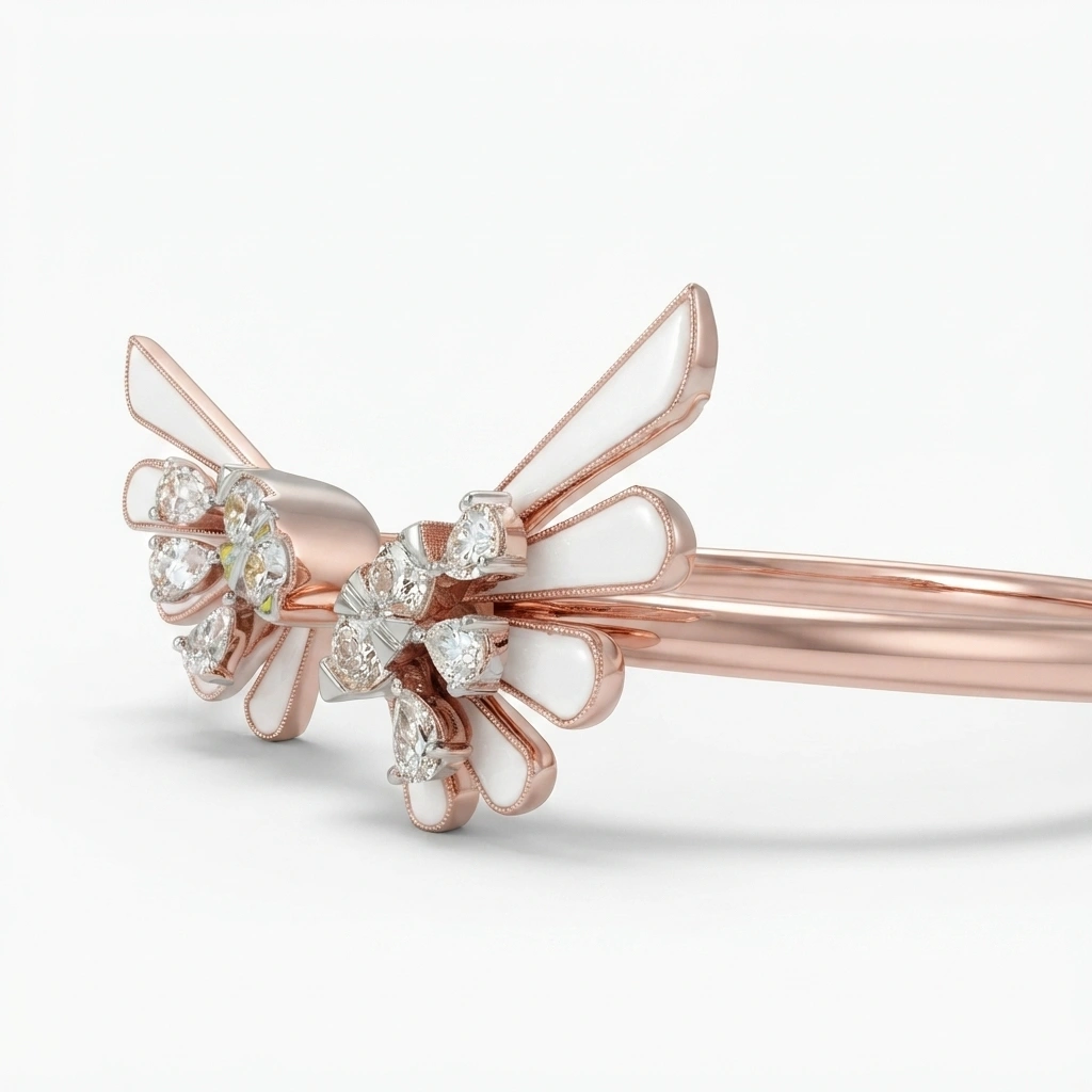 Pear & Round Lab-Grown Diamond Bracelet in 18K Rose Gold view 6