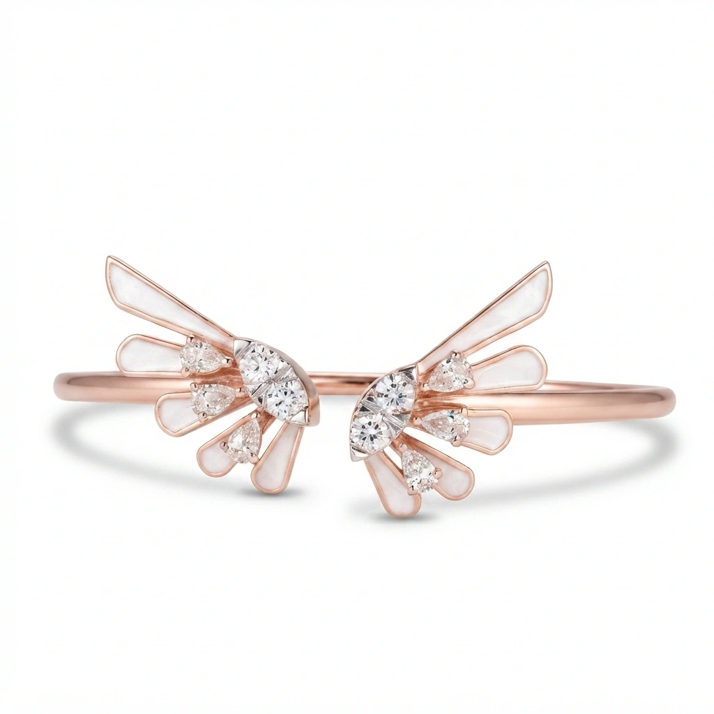 Pear & Round Lab-Grown Diamond Bracelet in 18K Rose Gold view 7