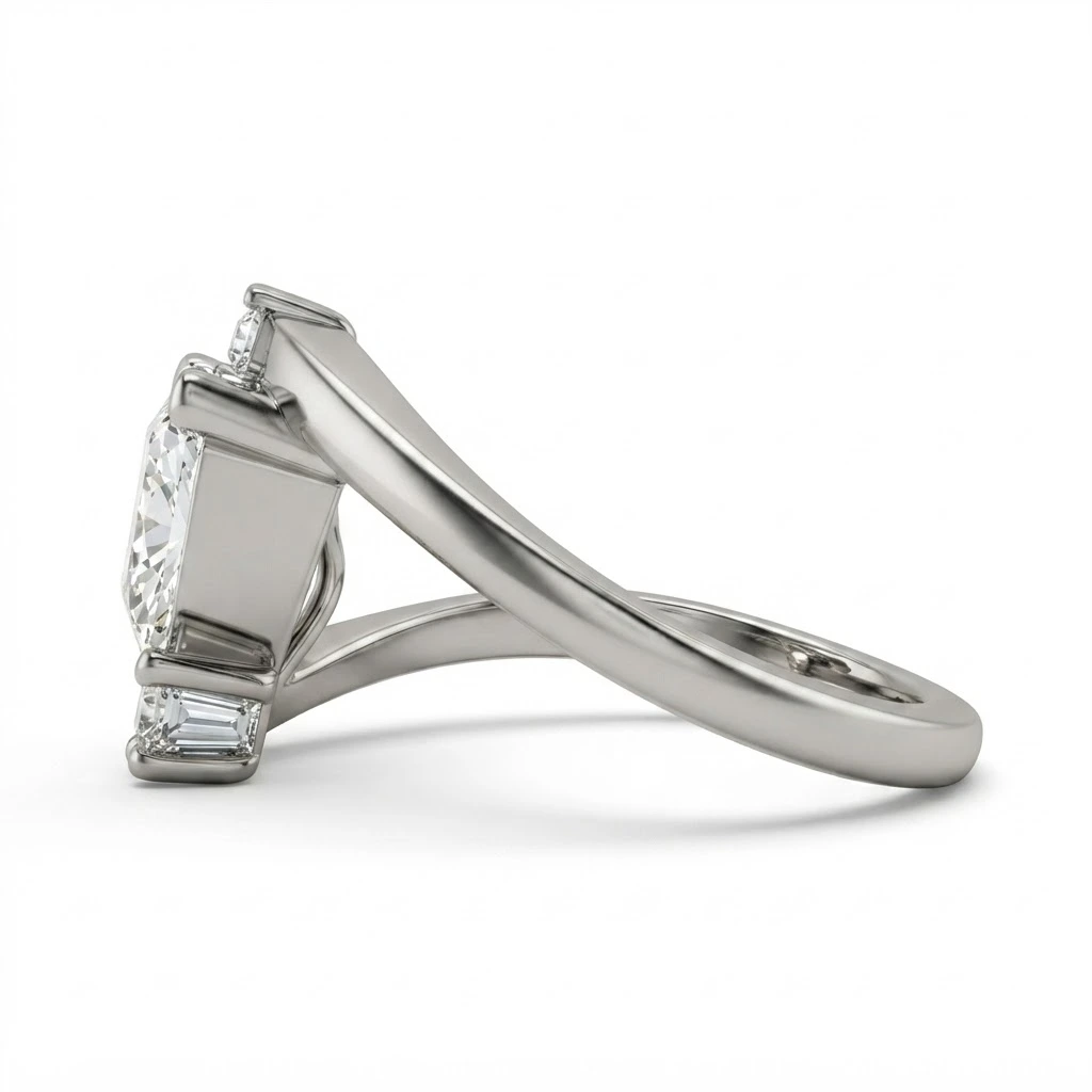 Pear & Round Lab Grown Diamond Ring | PT950 Platinum | IGI Certified view 4
