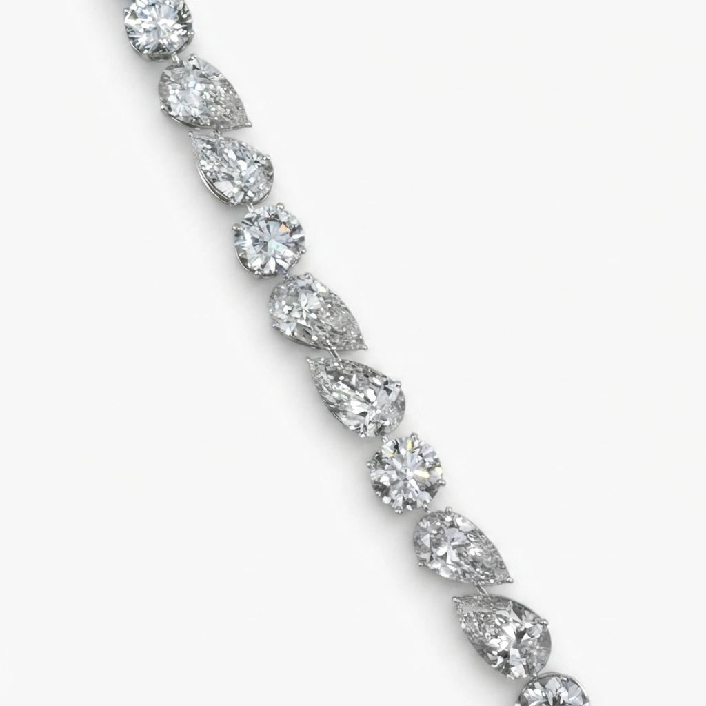 Pear & Round Lab Grown Diamond Tennis Bracelet | IGI Certified view 4