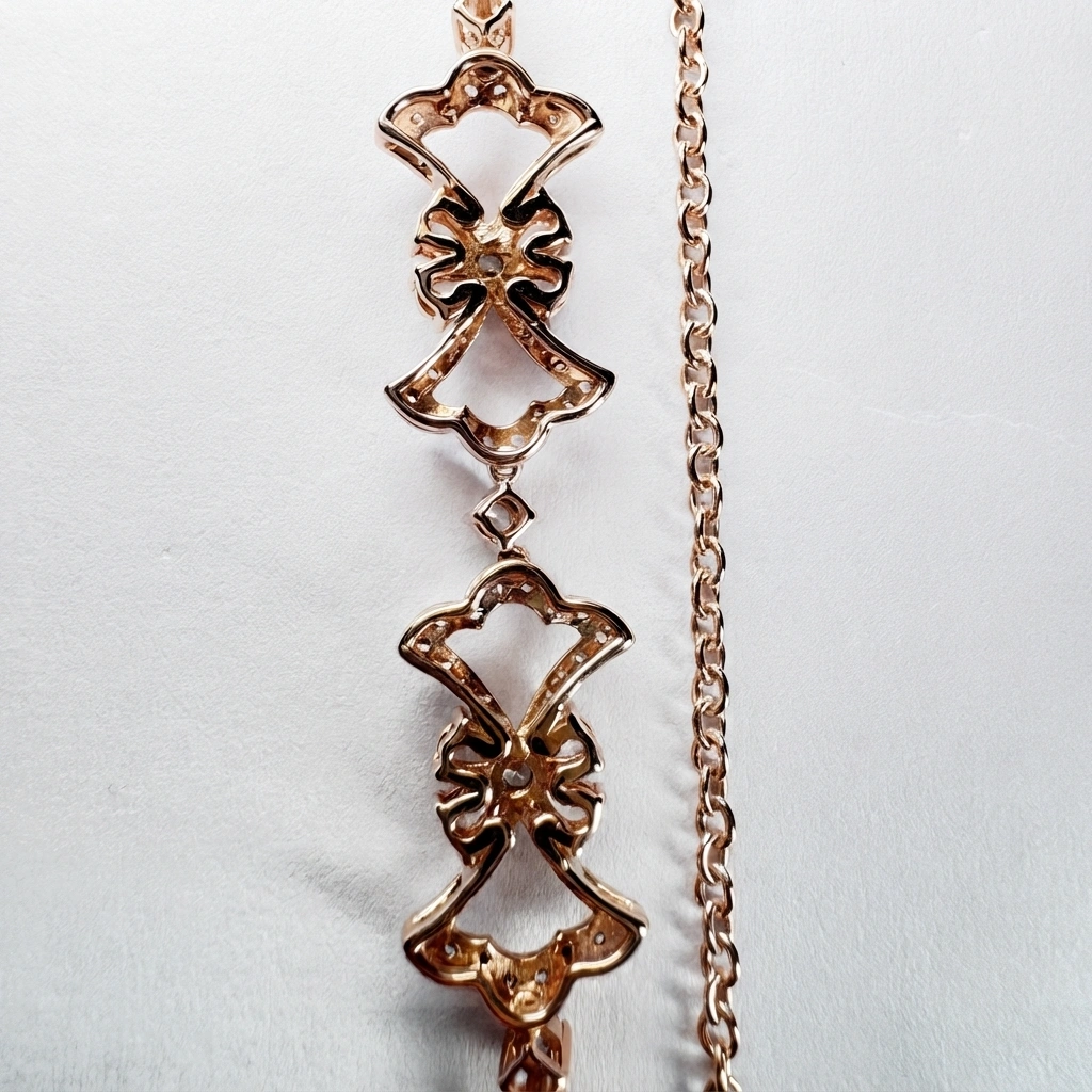 Pear and Round Cut Diamond Necklace in Rose Gold | Lab Grown Diamonds view 6