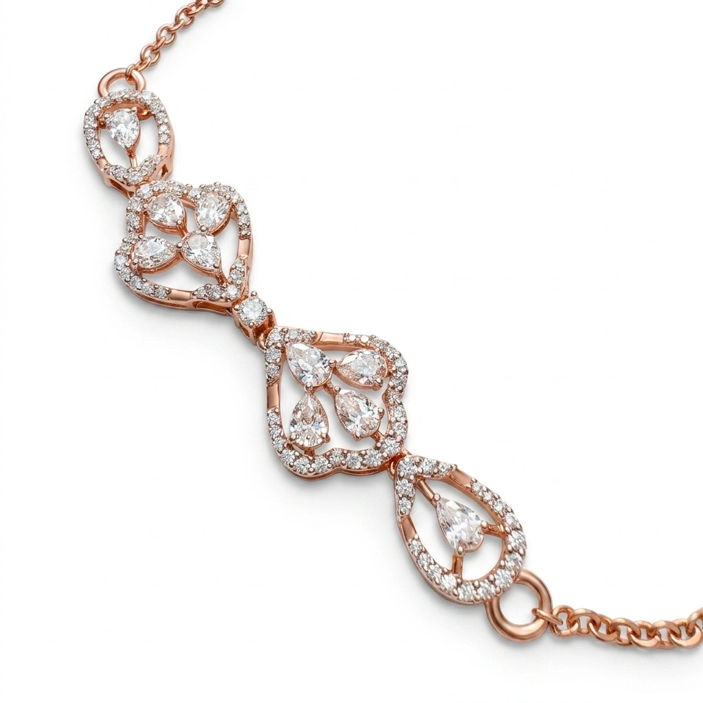 Pear and Round Lab Grown Diamond Necklace | IGI Certified view 5