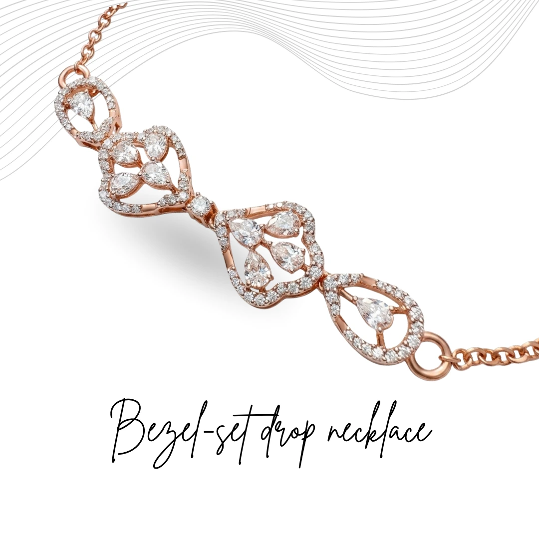 Pear and Round Lab Grown Diamond Necklace | IGI Certified