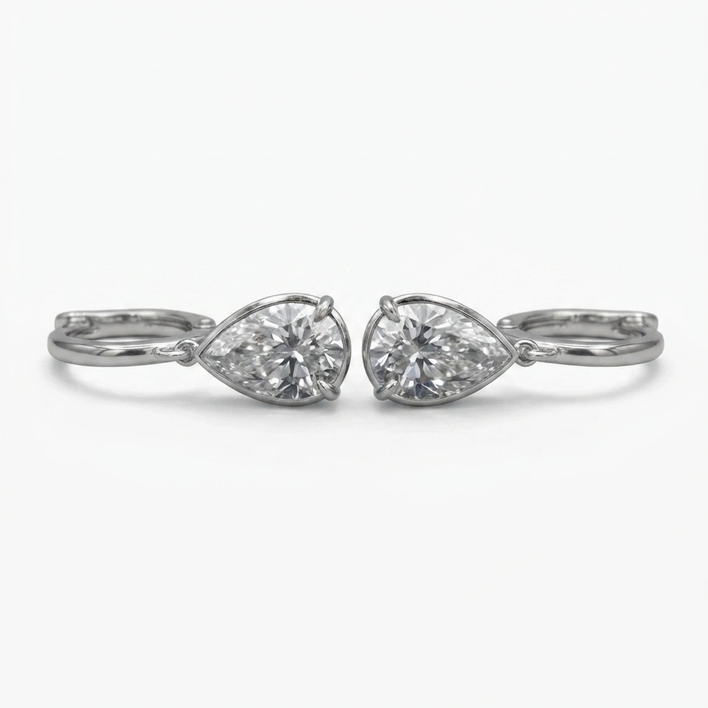 Pear Cut Diamond Drop Earrings in PT950 Platinum | IGI Certified view 3