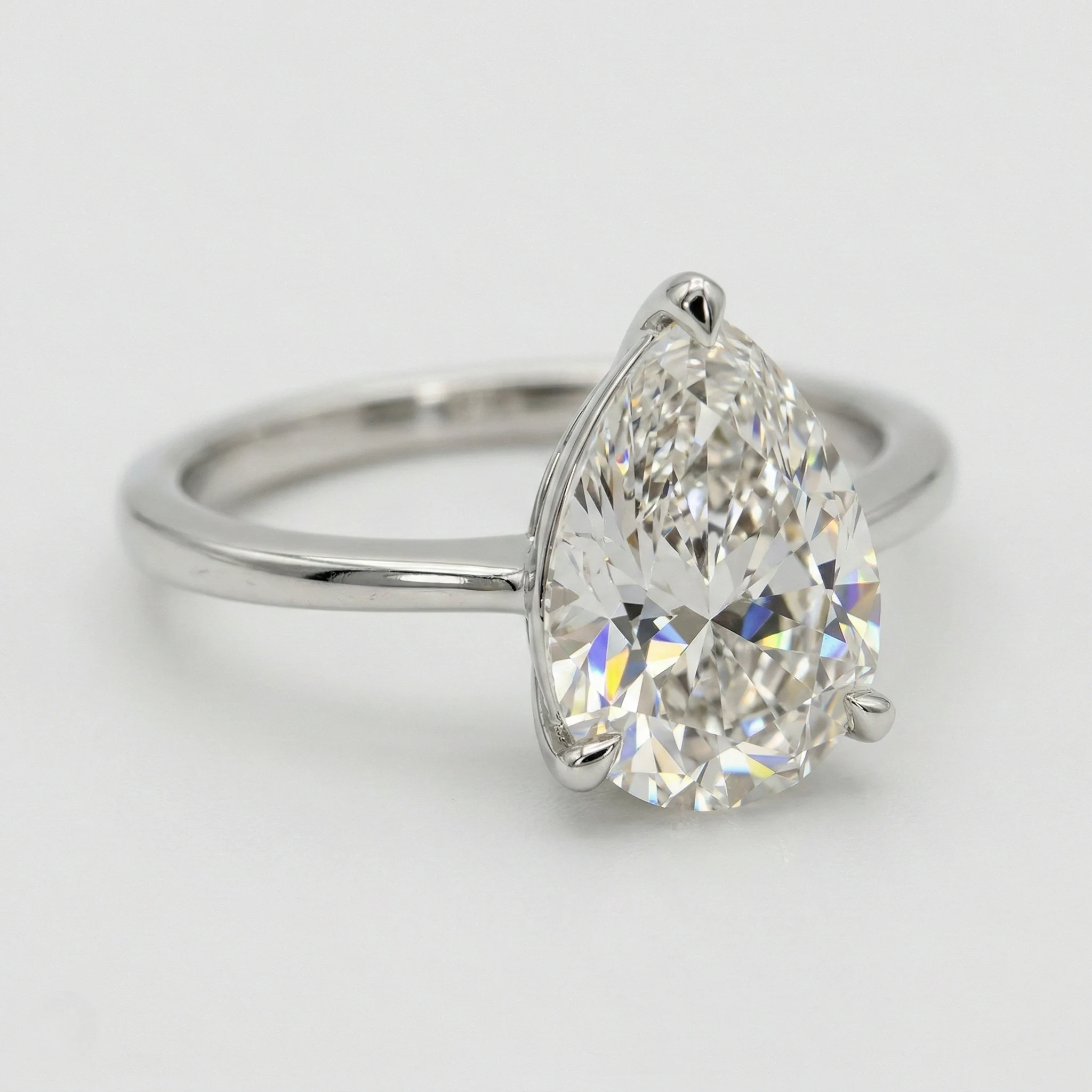 Pear Cut Diamond Pavé Ring | Lab Grown Diamond | IGI Certified view 4
