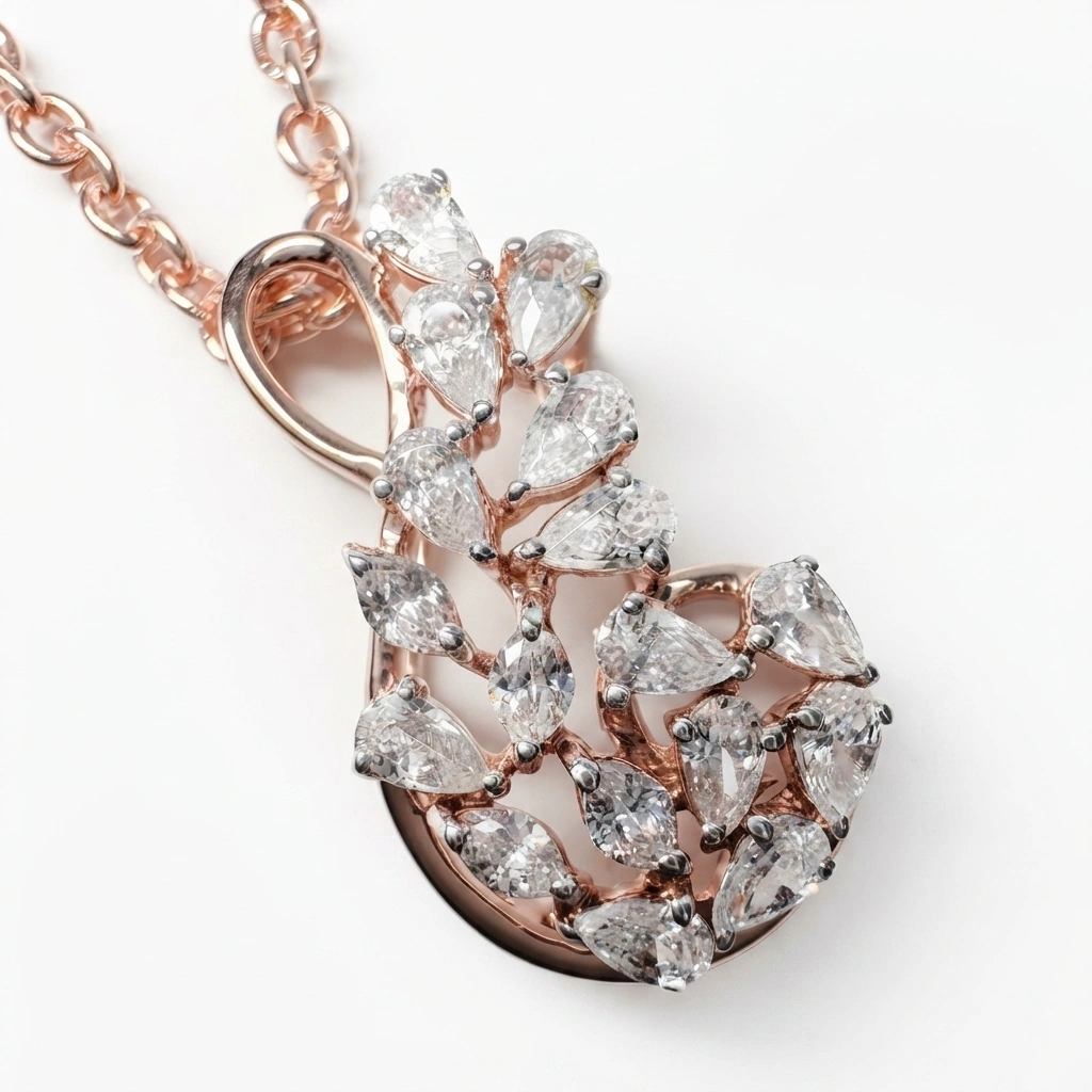 Pear Cut Lab Grown Diamond Pendant | 0.80 CT | Rose Gold view 4