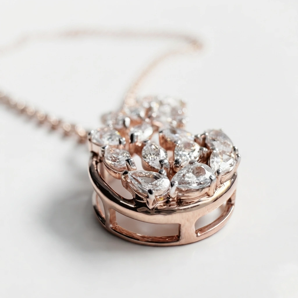Pear Cut Lab Grown Diamond Pendant | 0.80 CT | Rose Gold view 5
