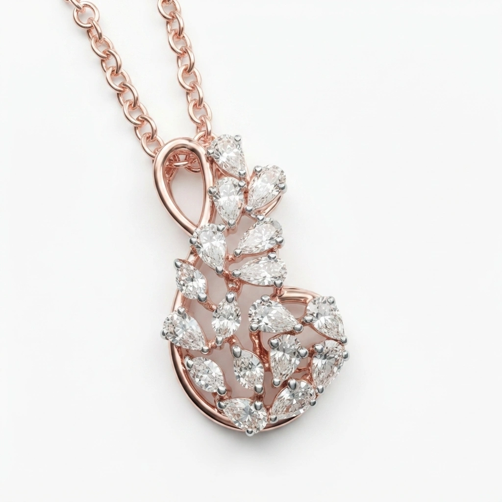 Pear Cut Lab Grown Diamond Pendant | 0.80 CT | Rose Gold view 6