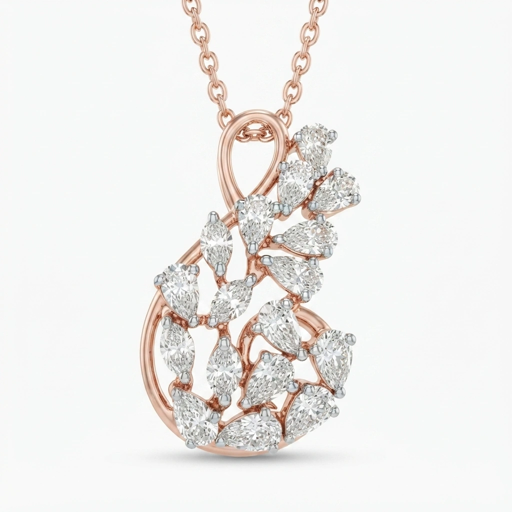 Pear Cut Lab Grown Diamond Pendant | 0.80 CT | Rose Gold view 8