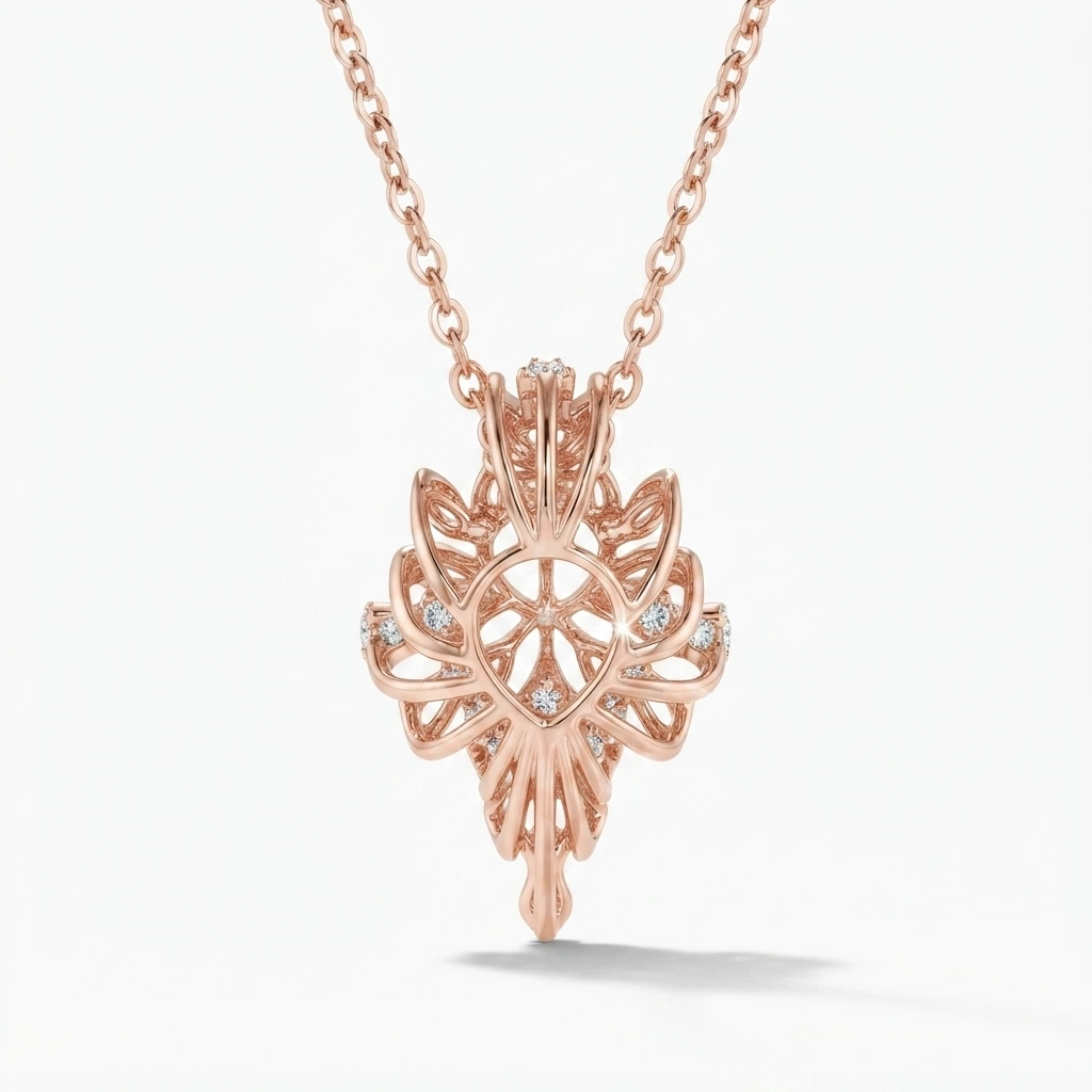 Pear Cut Lab Grown Diamond Pendant in Rose Gold | IGI view 4