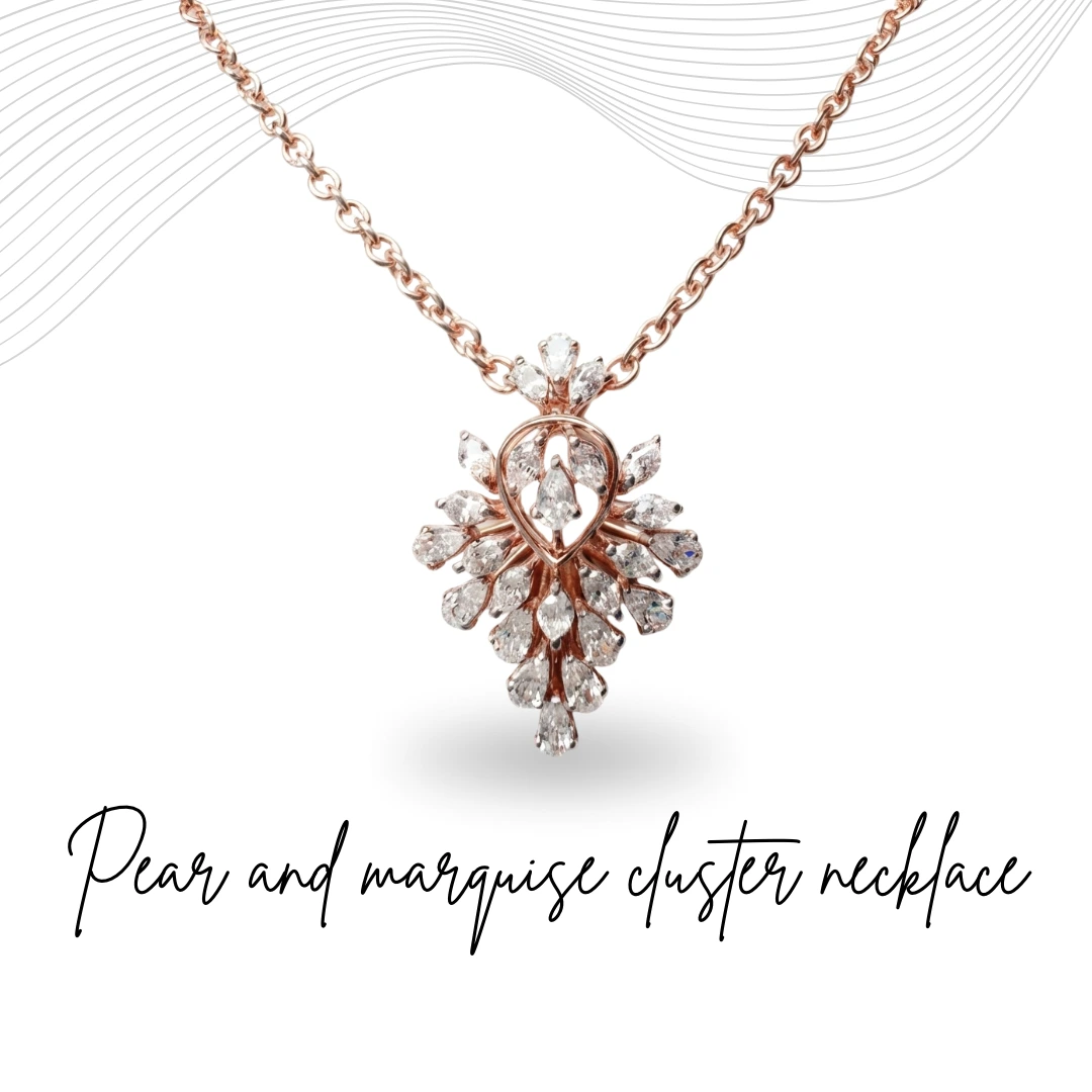 Pear Cut Lab Grown Diamond Pendant in Rose Gold | IGI