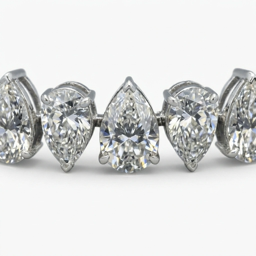 Pear Diamond Bracelet in PT950 Platinum | IGI Certified view 3