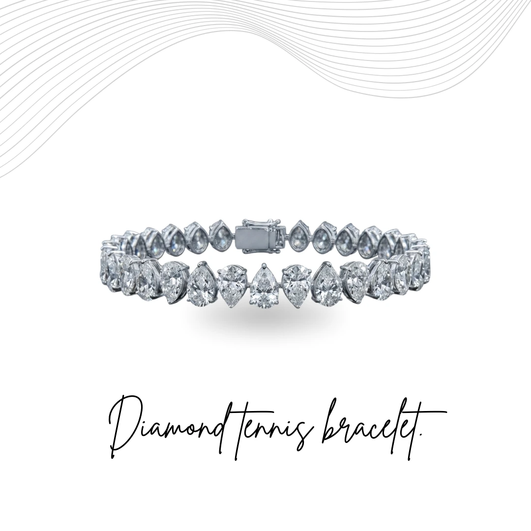 Pear Diamond Bracelet in PT950 Platinum | IGI Certified
