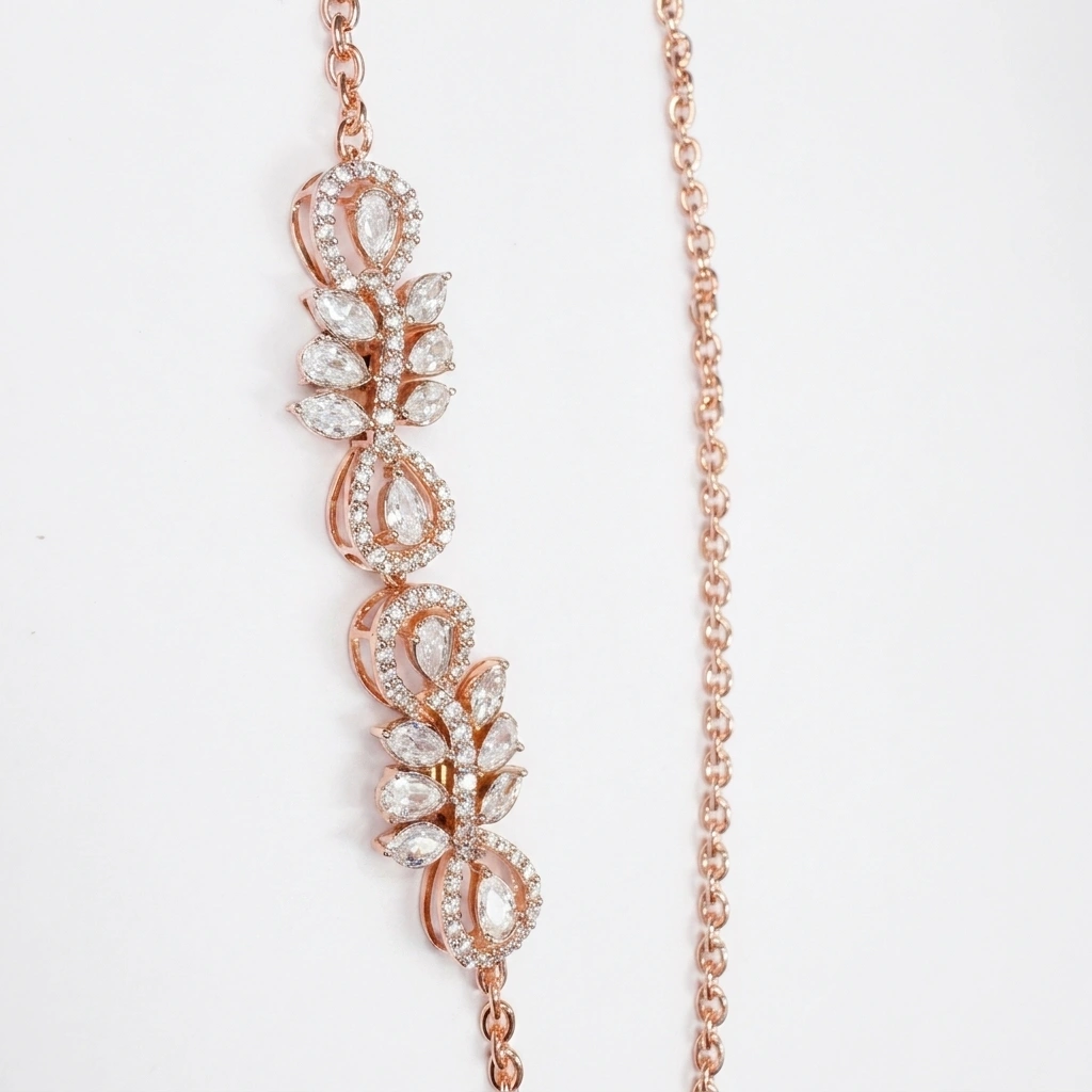 Pear Shape Diamond Necklace in Rose Gold | Lab Grown Diamonds view 3