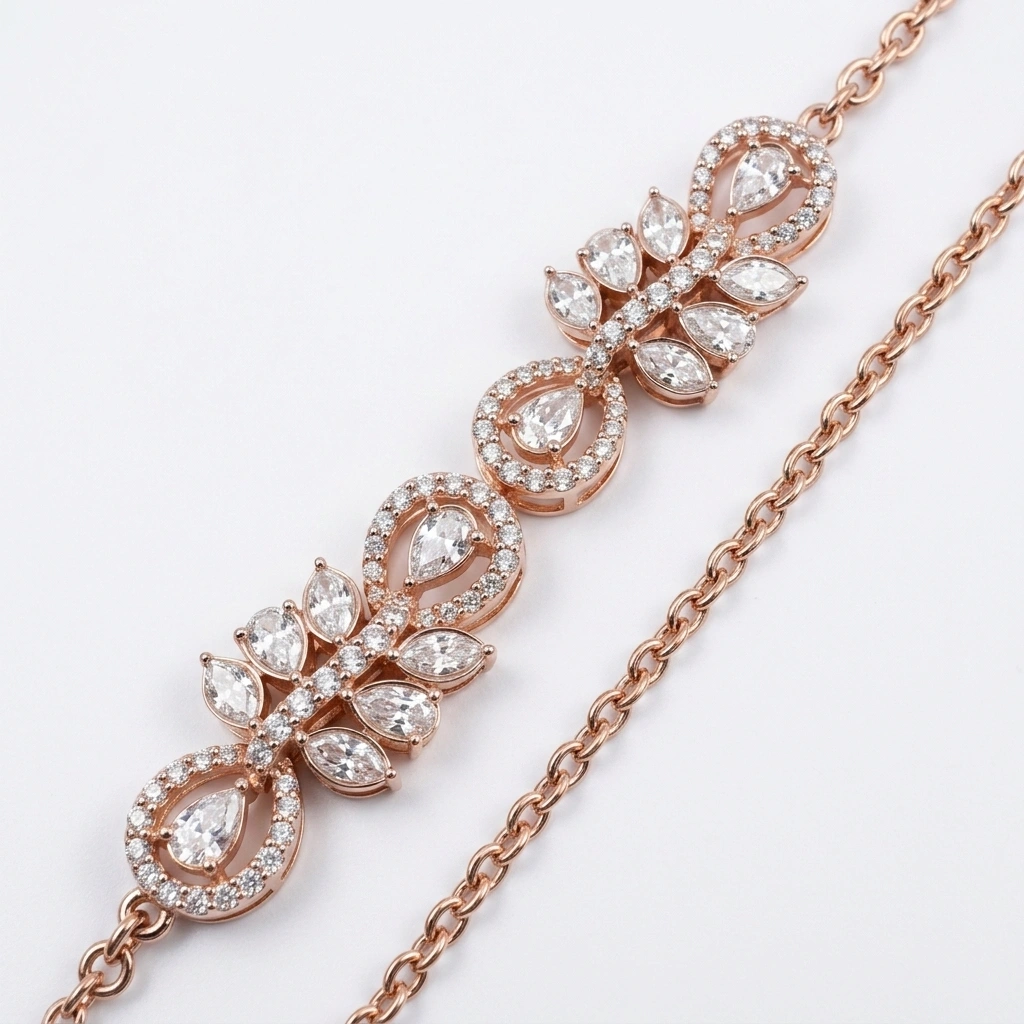 Pear Shape Diamond Necklace in Rose Gold | Lab Grown Diamonds view 5