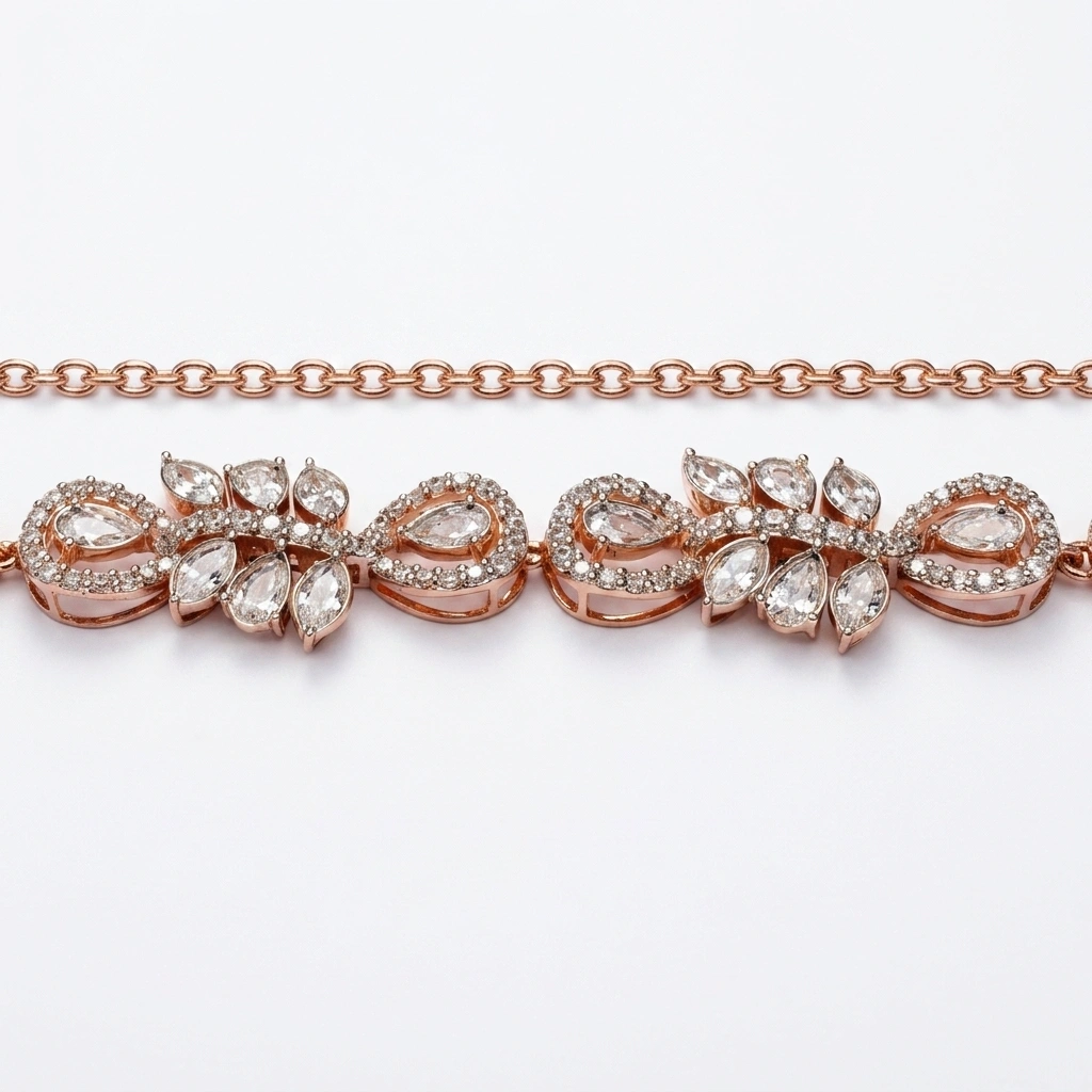 Pear Shape Diamond Necklace in Rose Gold | Lab Grown Diamonds view 6