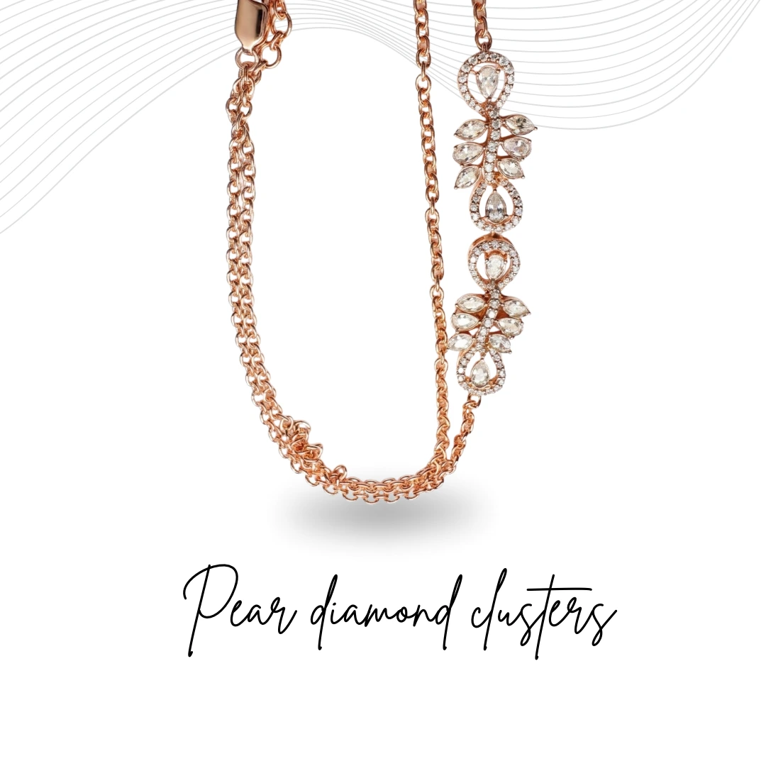 Pear Shape Diamond Necklace in Rose Gold | Lab Grown Diamonds