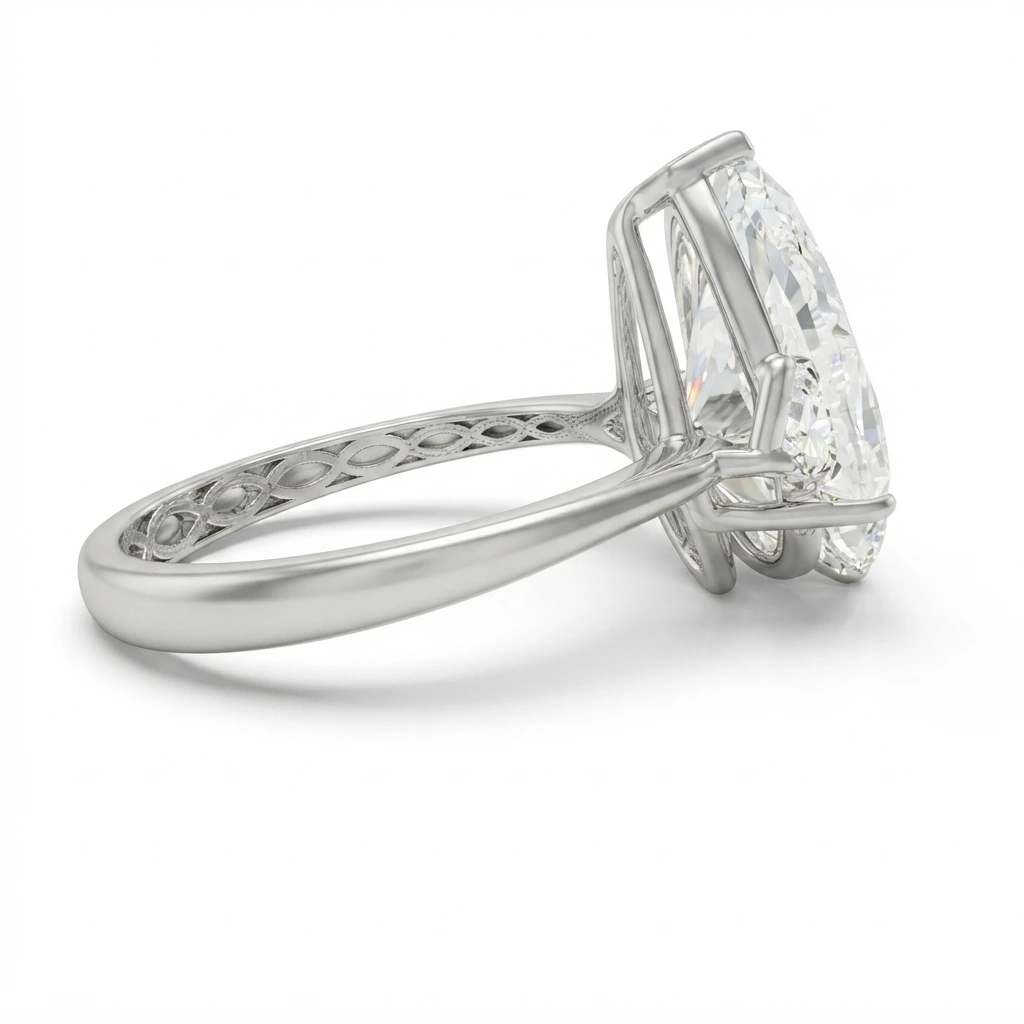 Pear-Shaped Lab-Grown Diamond Ring with Side Diamonds | IGI Certified view 5