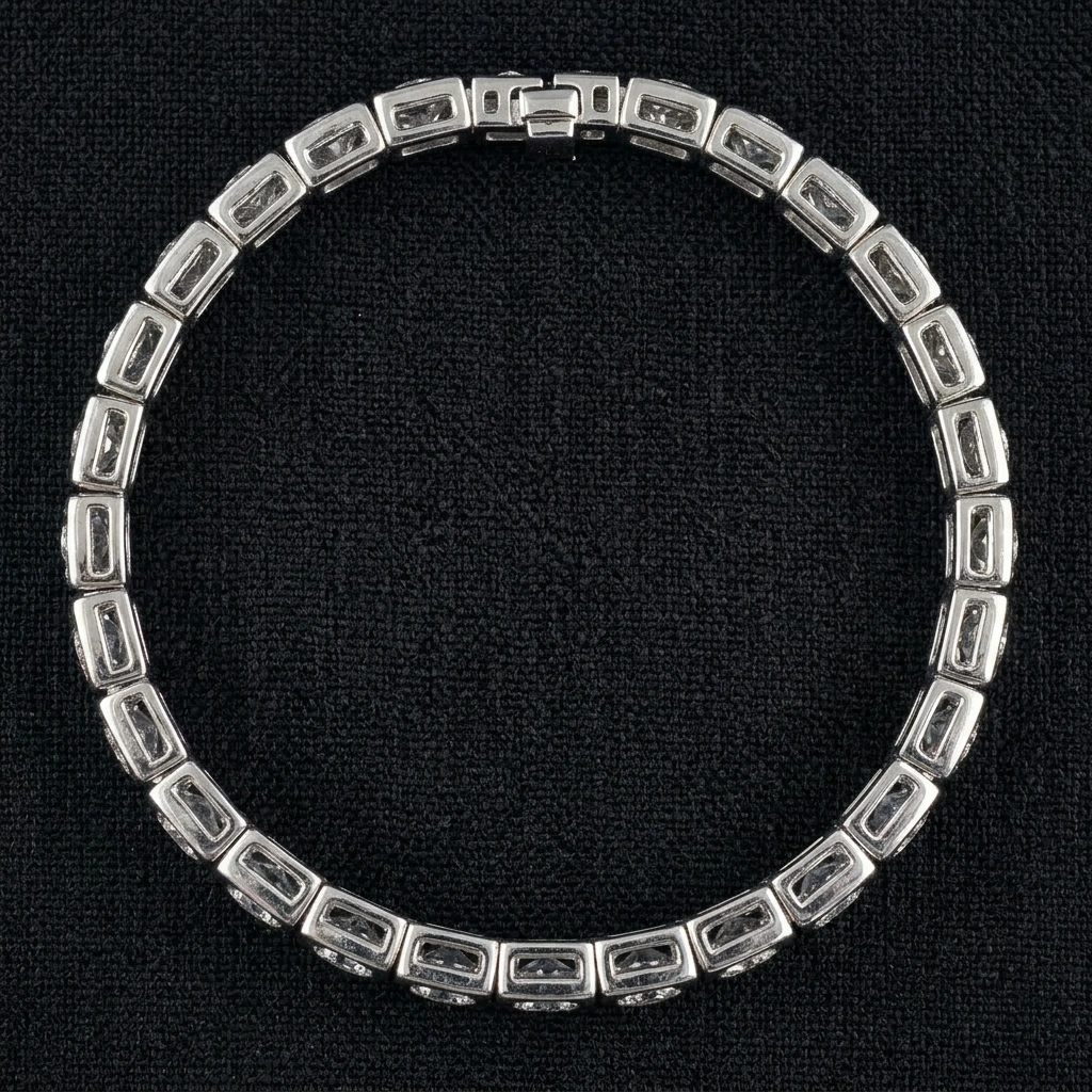 Platinum Diamond Line Bracelet with 13 CT Lab Grown Diamonds view 3