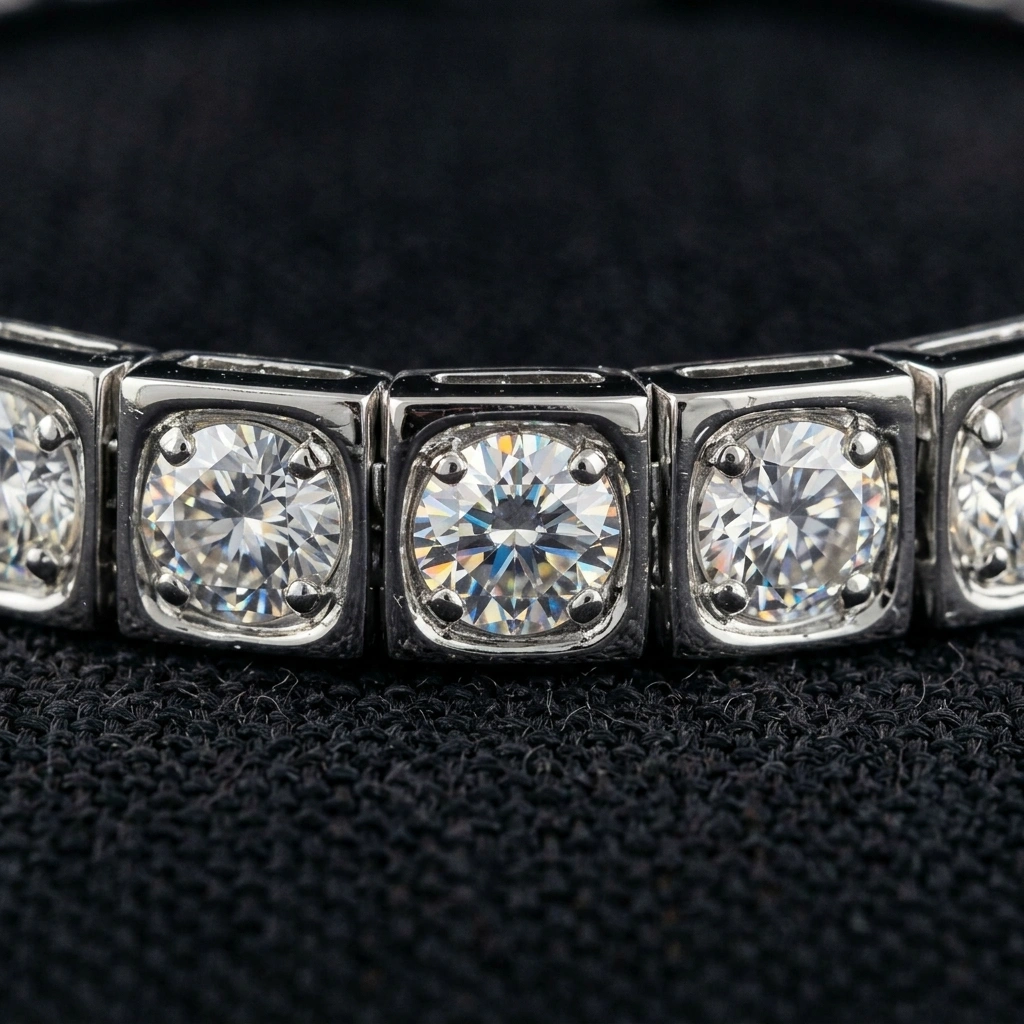 Platinum Diamond Line Bracelet with 13 CT Lab Grown Diamonds view 4