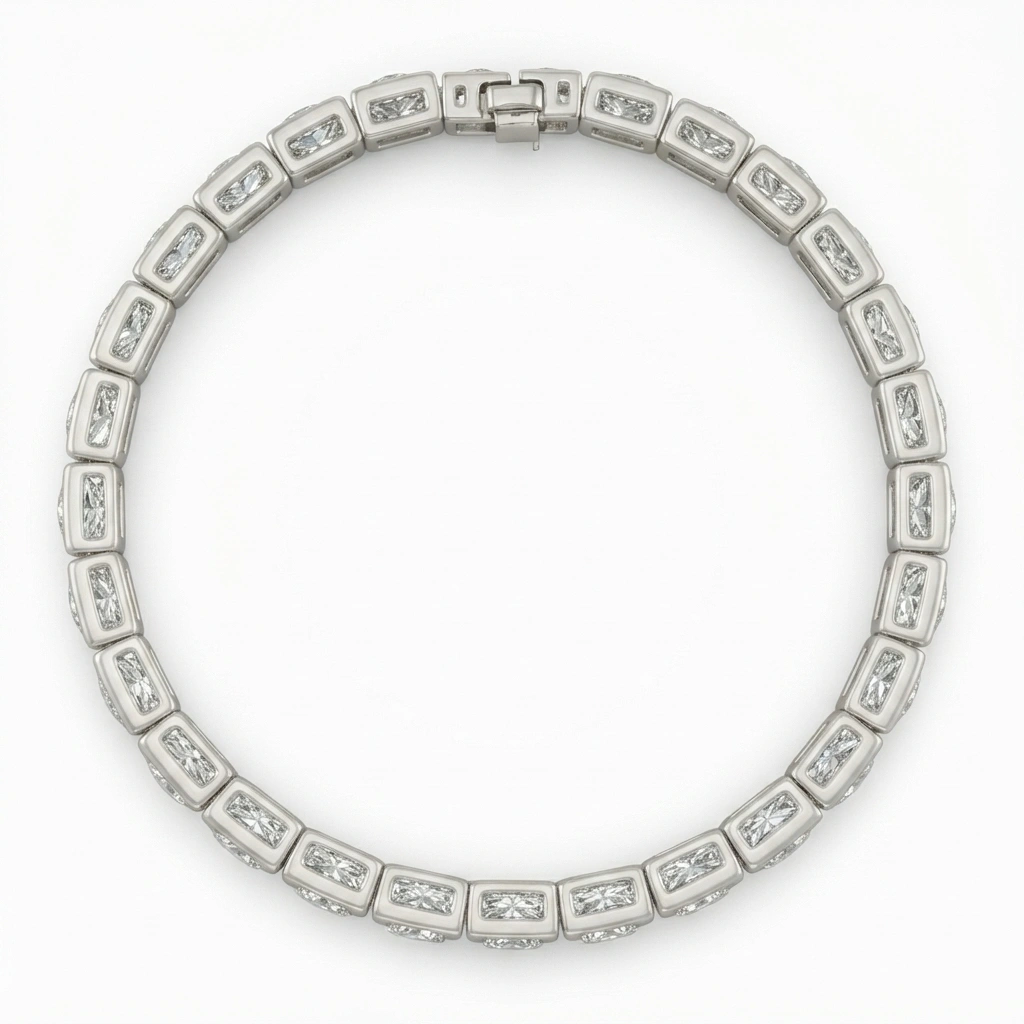 Platinum Diamond Line Bracelet with Lab Grown Diamonds view 3