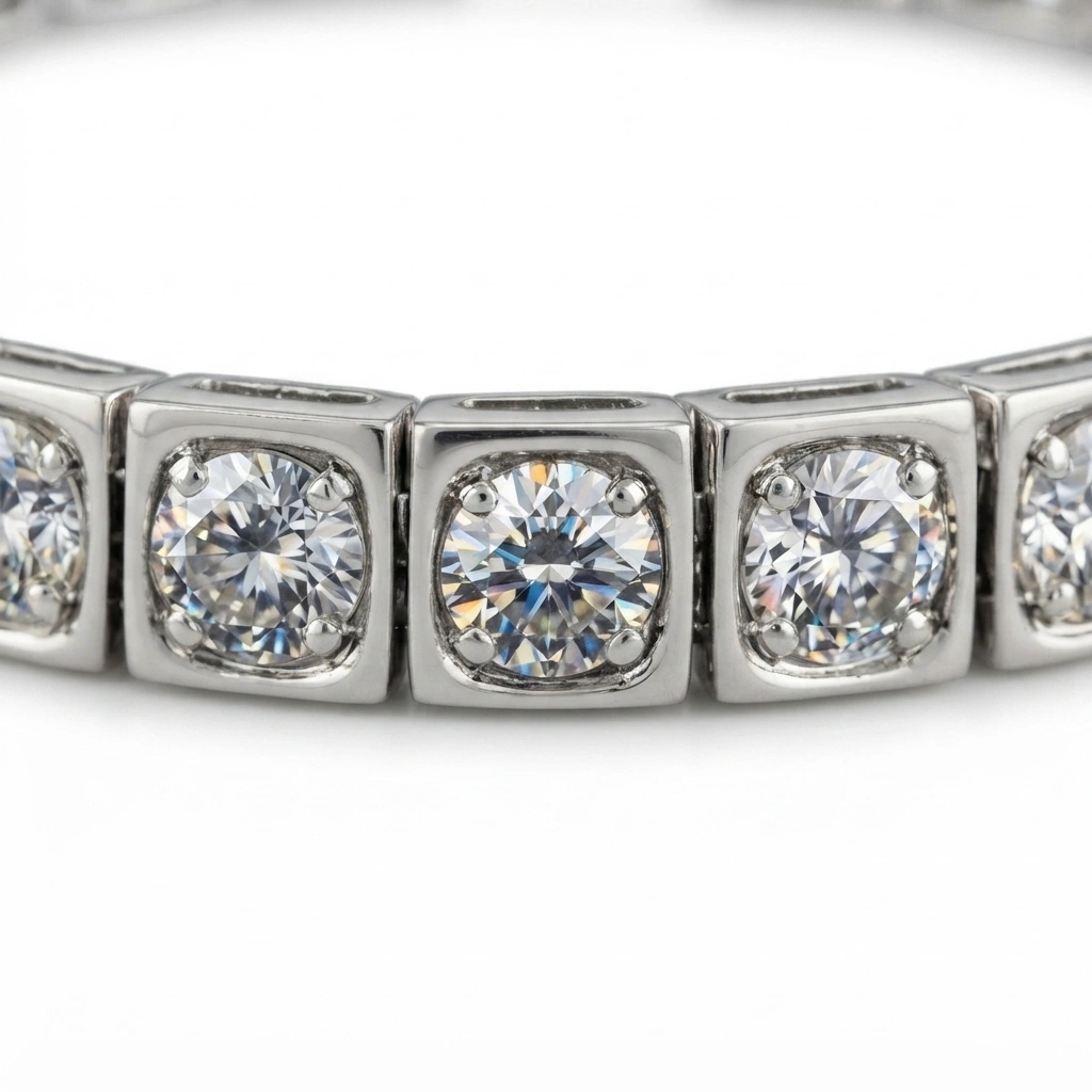 Platinum Diamond Line Bracelet with Lab Grown Diamonds view 4