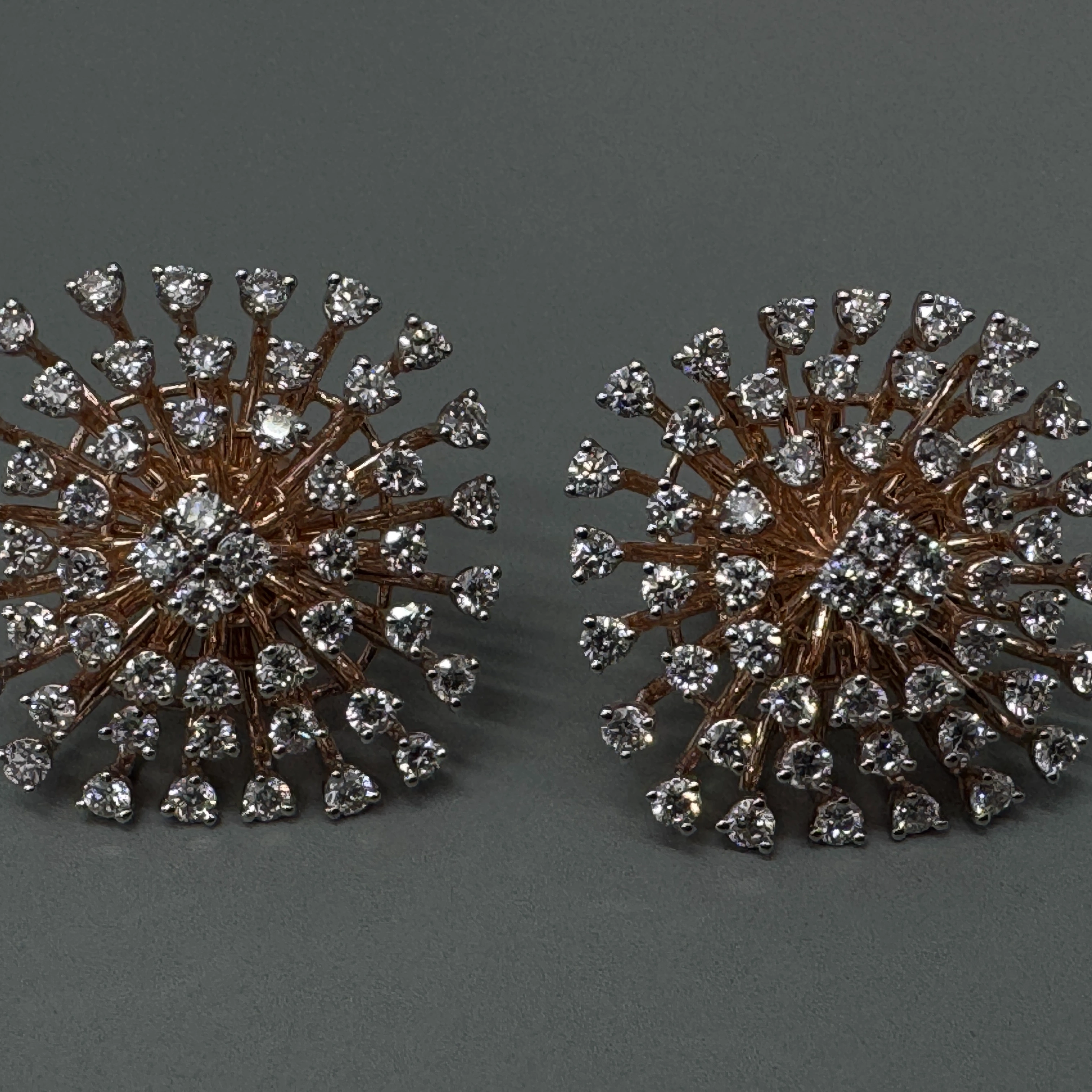 Premium 1.65 CT Round Brilliant Diamond Earrings in 14K Rose Gold view 4
