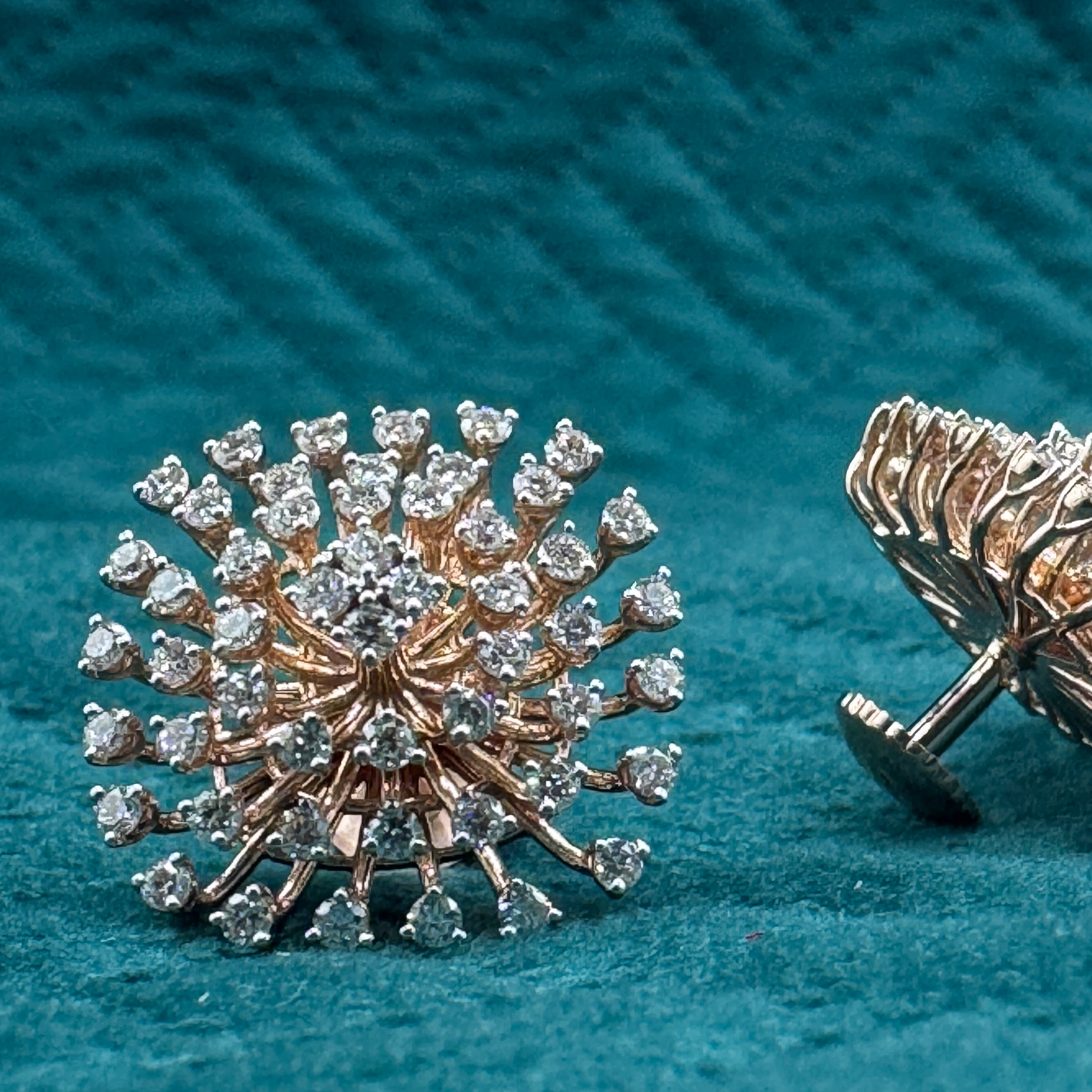 Premium 1.65 CT Round Brilliant Diamond Earrings in 14K Rose Gold view 5
