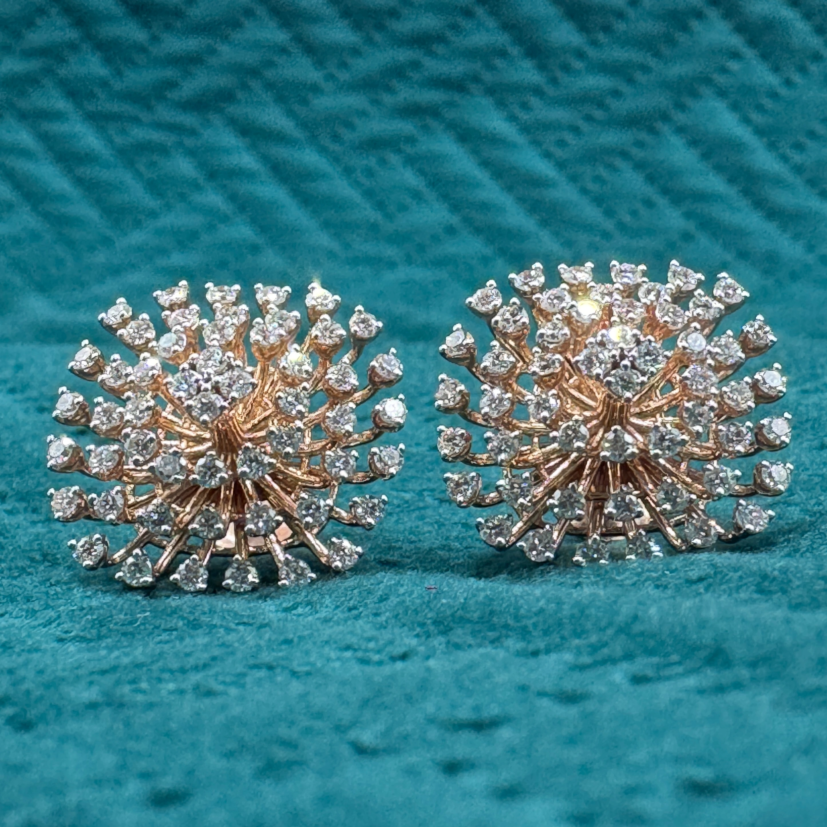 Premium 1.65 CT Round Brilliant Diamond Earrings in 14K Rose Gold
