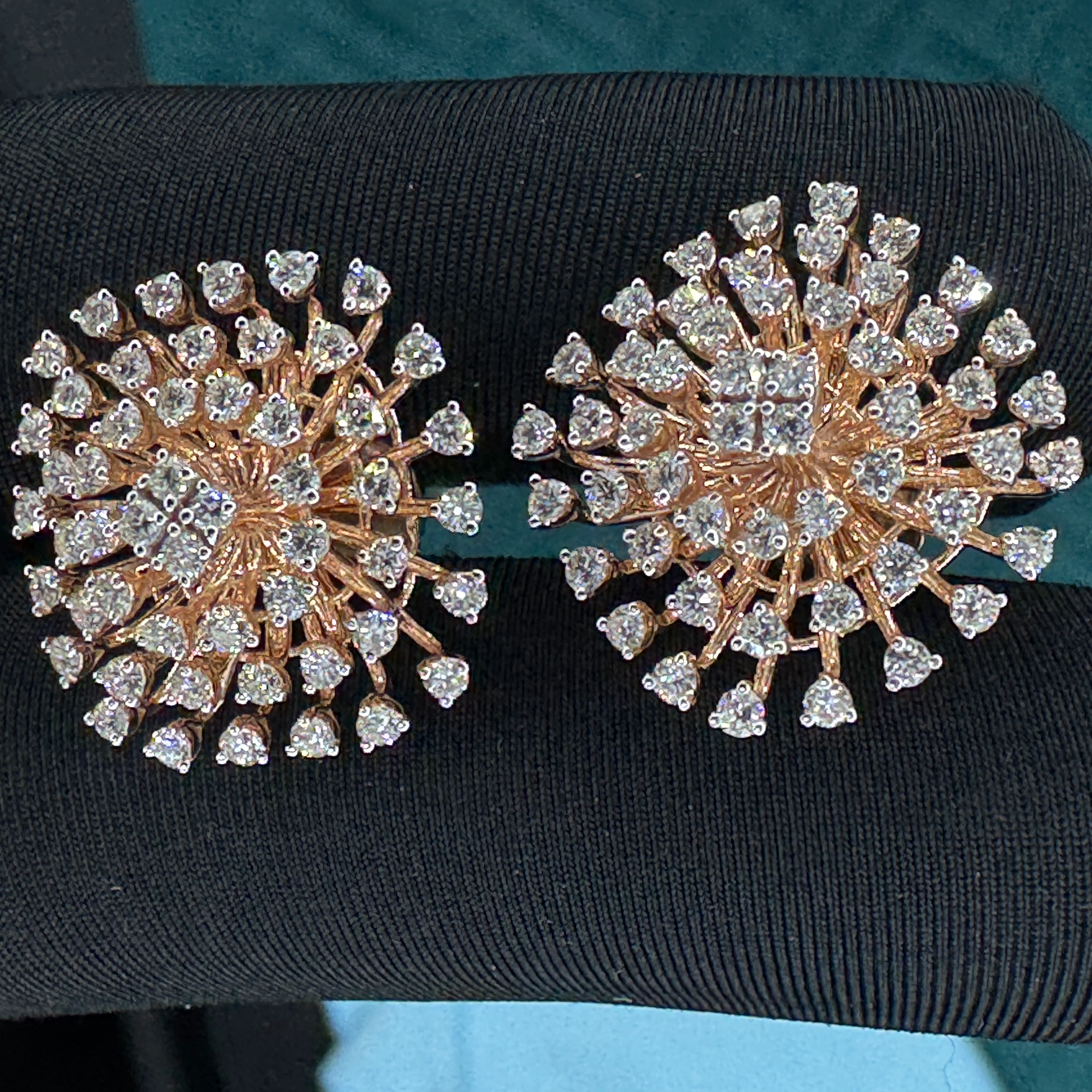 Premium 1.65 CT Round Brilliant Diamond Earrings in 14K Rose Gold view 7