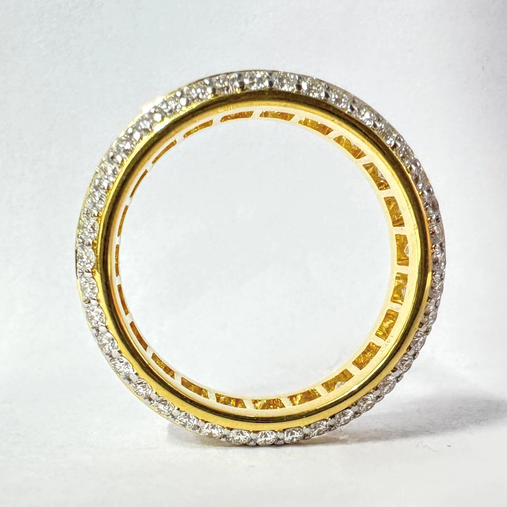 Princess & Round Lab Grown Diamond Band Ring | Yellow Gold | IGI Certified view 7