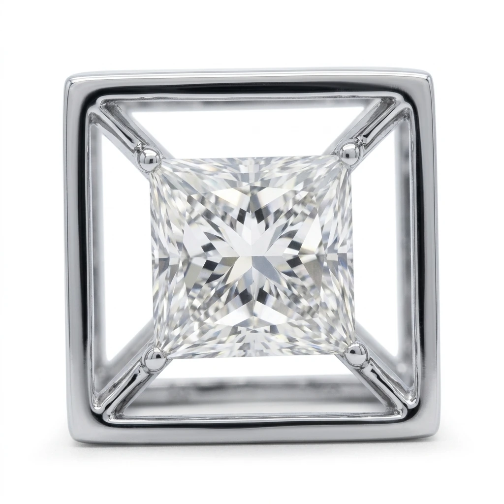 Princess Cut Diamond Pendant | Lab Grown Diamond | IGI Certified view 3