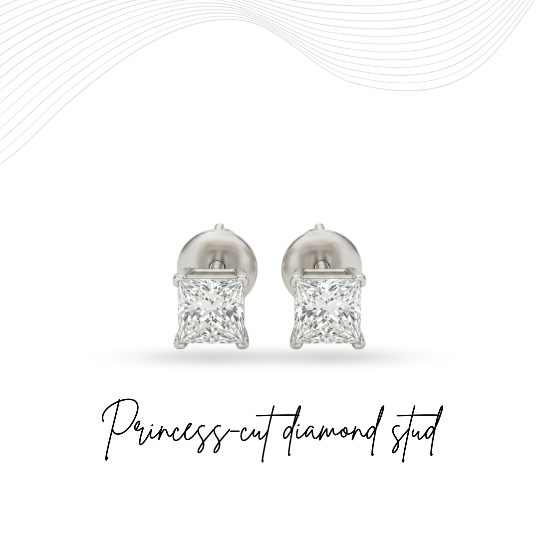 Princess Cut Lab Grown Diamond Earrings | PT950 Platinum | IGI Certified