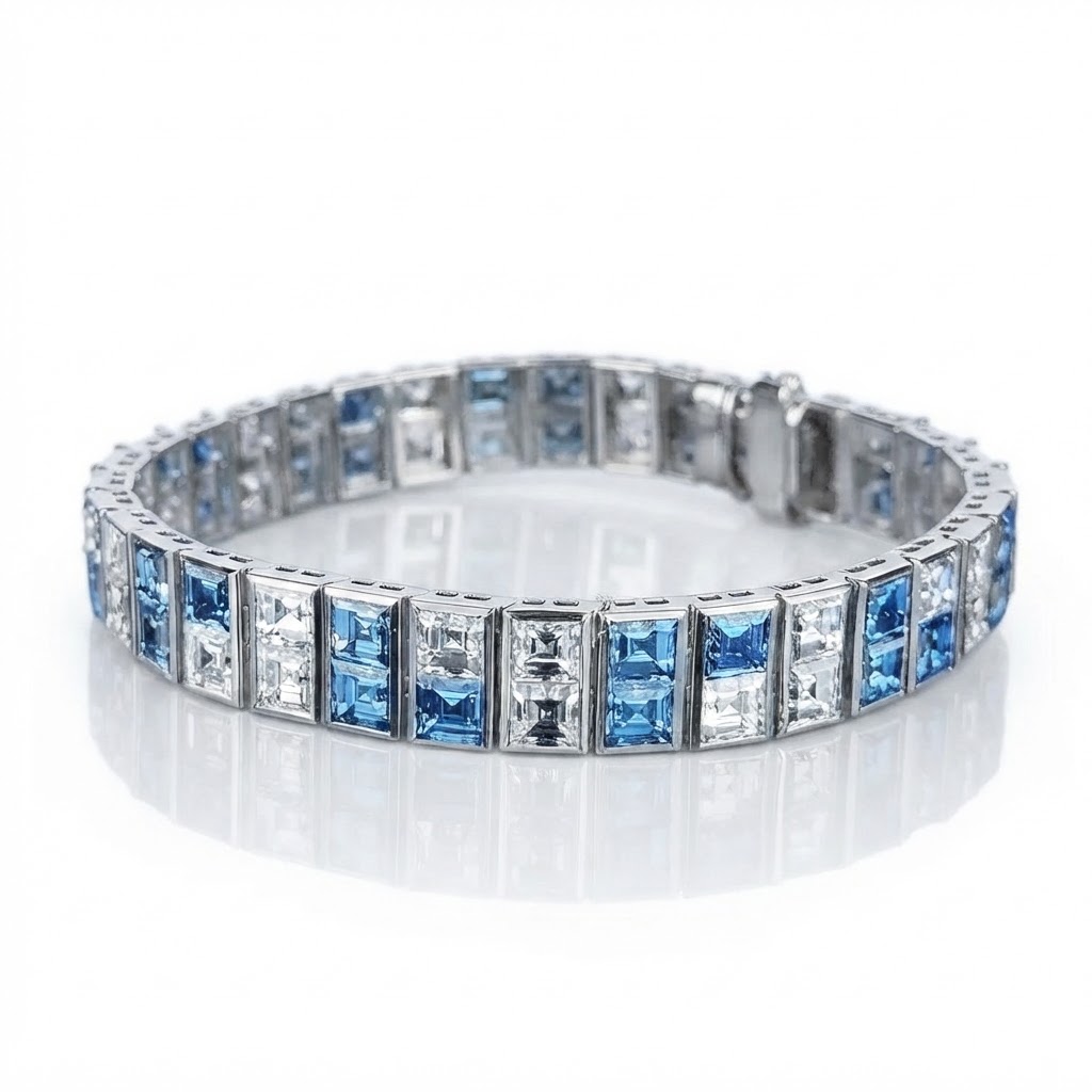 Princess Diamond Statement Bracelet in PT950 Platinum | IGI Certified view 3