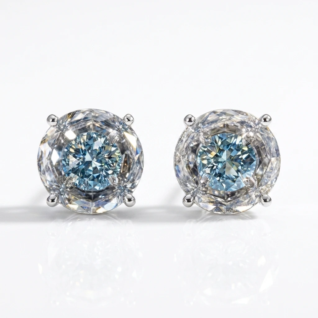 Prism Solitaire Lab Grown Diamond Earrings view 3