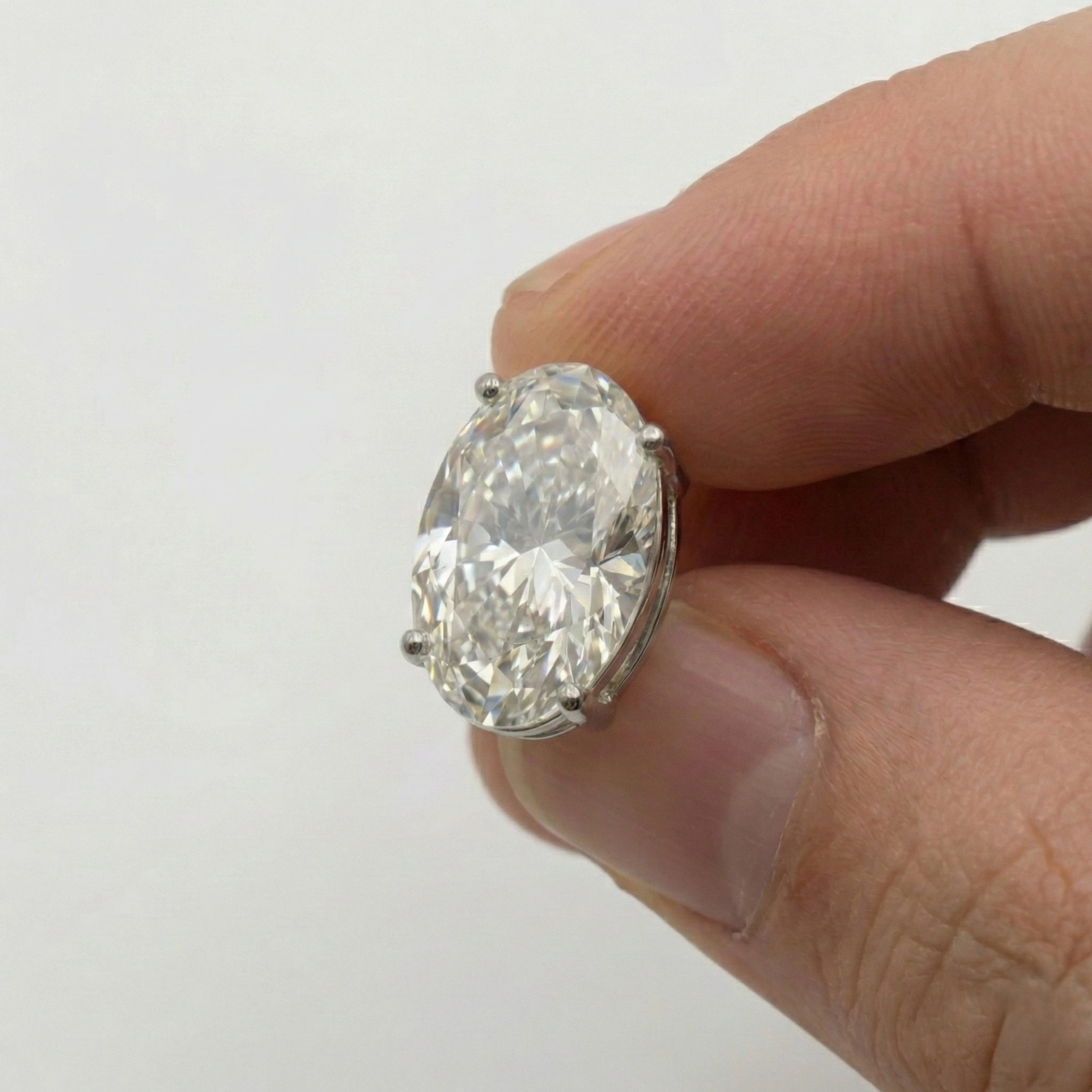 PT950 Platinum 3 CT Oval Diamond Solitaire Pendant | Oval Cut Diamond Pendant view 5