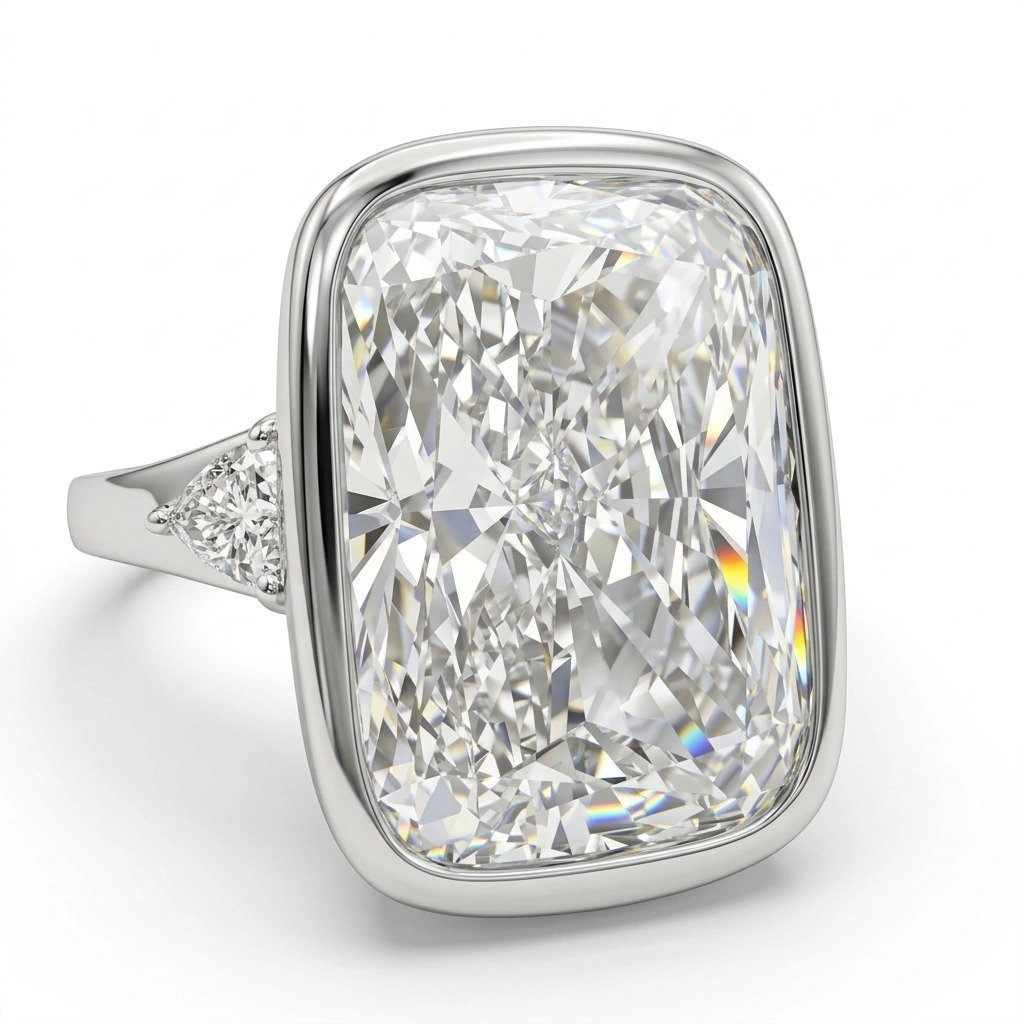 PT950 Platinum Cushion & Trilliant-Cut Lab-Grown Diamond Engagement Ring view 5