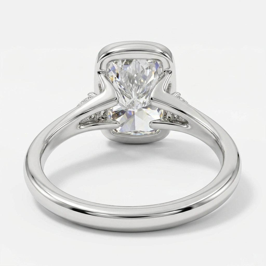 PT950 Platinum Cushion & Trilliant-Cut Lab-Grown Diamond Engagement Ring view 8