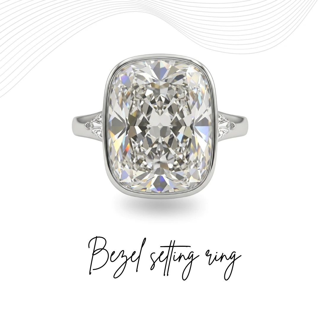 PT950 Platinum Cushion & Trilliant-Cut Lab-Grown Diamond Engagement Ring