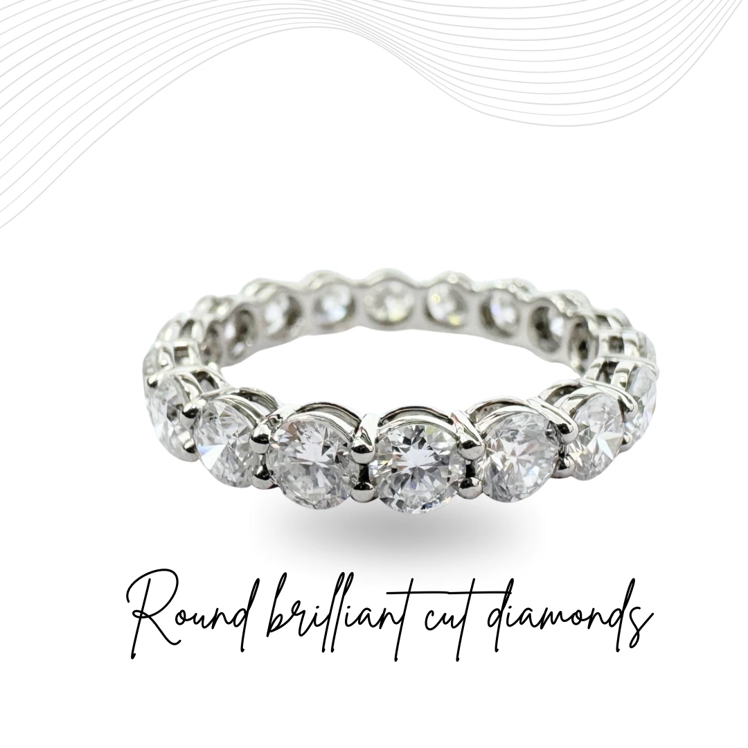 PT950 Platinum Diamond Statement Ring with Round Brilliant Diamonds