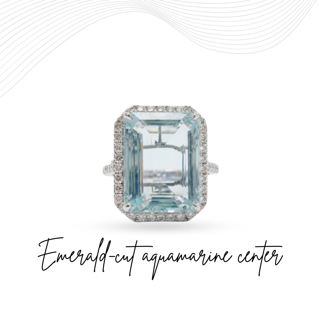PT950 Platinum Emerald Cut Diamond Ring with Round Side Stones