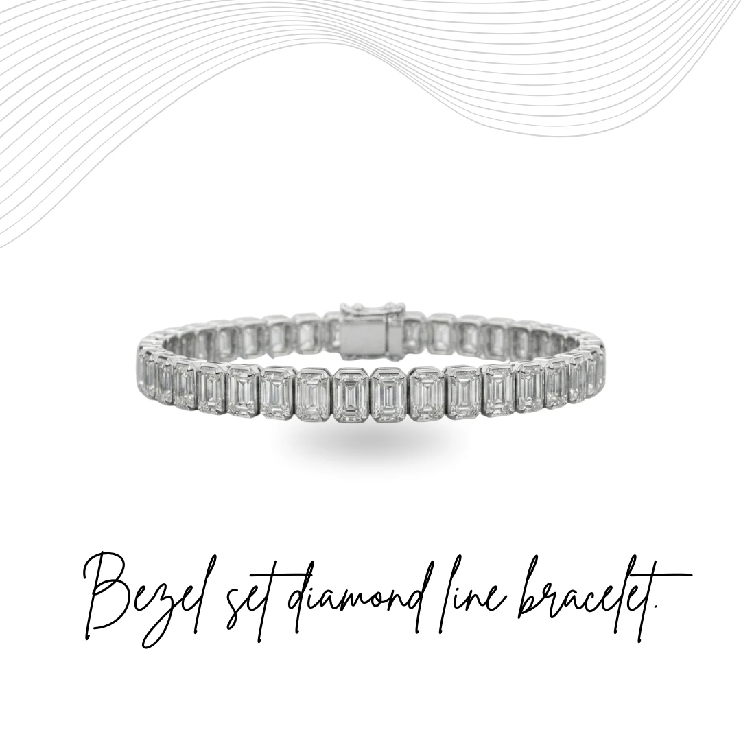 PT950 Platinum Emerald Cut Diamond Tennis Bracelet