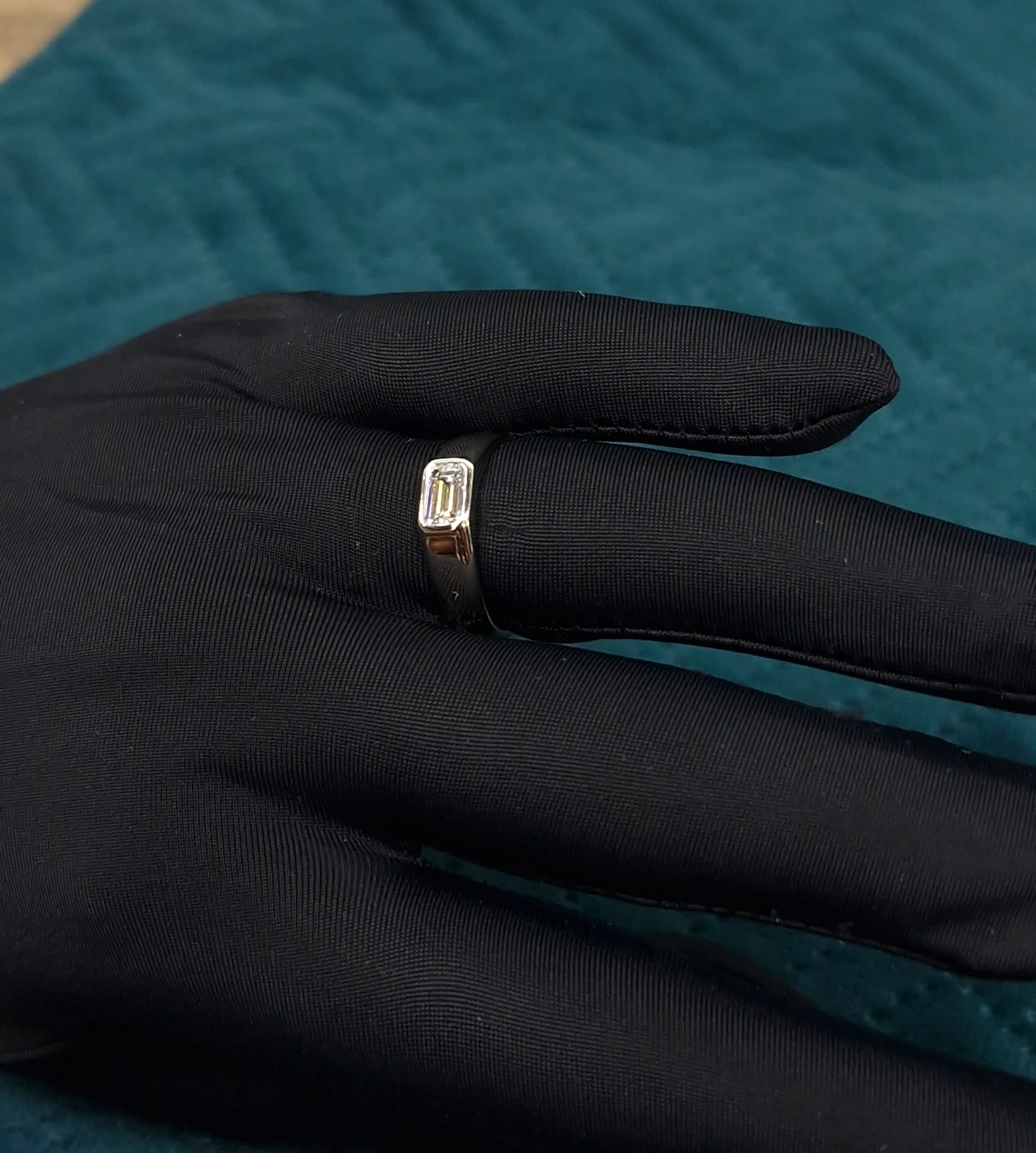 PT950 Platinum Emerald Cut Engagement Ring | 0.50 Carat Solitaire Diamond Ring | Minimalist Wedding Ring view 4