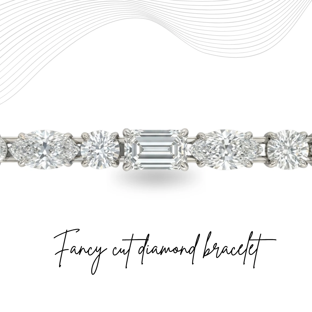 PT950 Platinum Emerald, Oval & Round Lab-Grown Diamond Bracelet