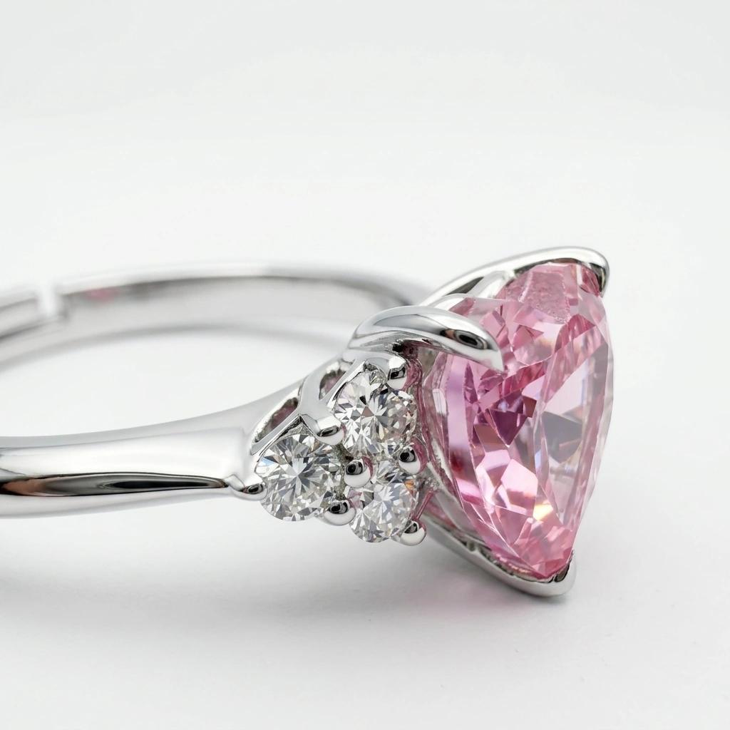 PT950 Platinum Heart & Round-Cut Lab Grown Diamond Ring view 6