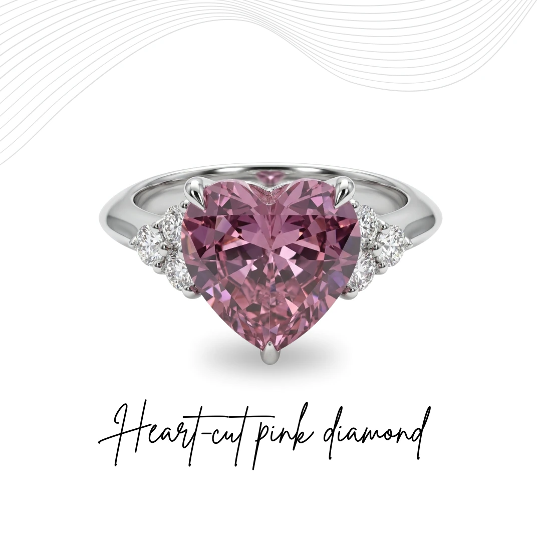 PT950 Platinum Heart & Round-Cut Lab Grown Diamond Ring