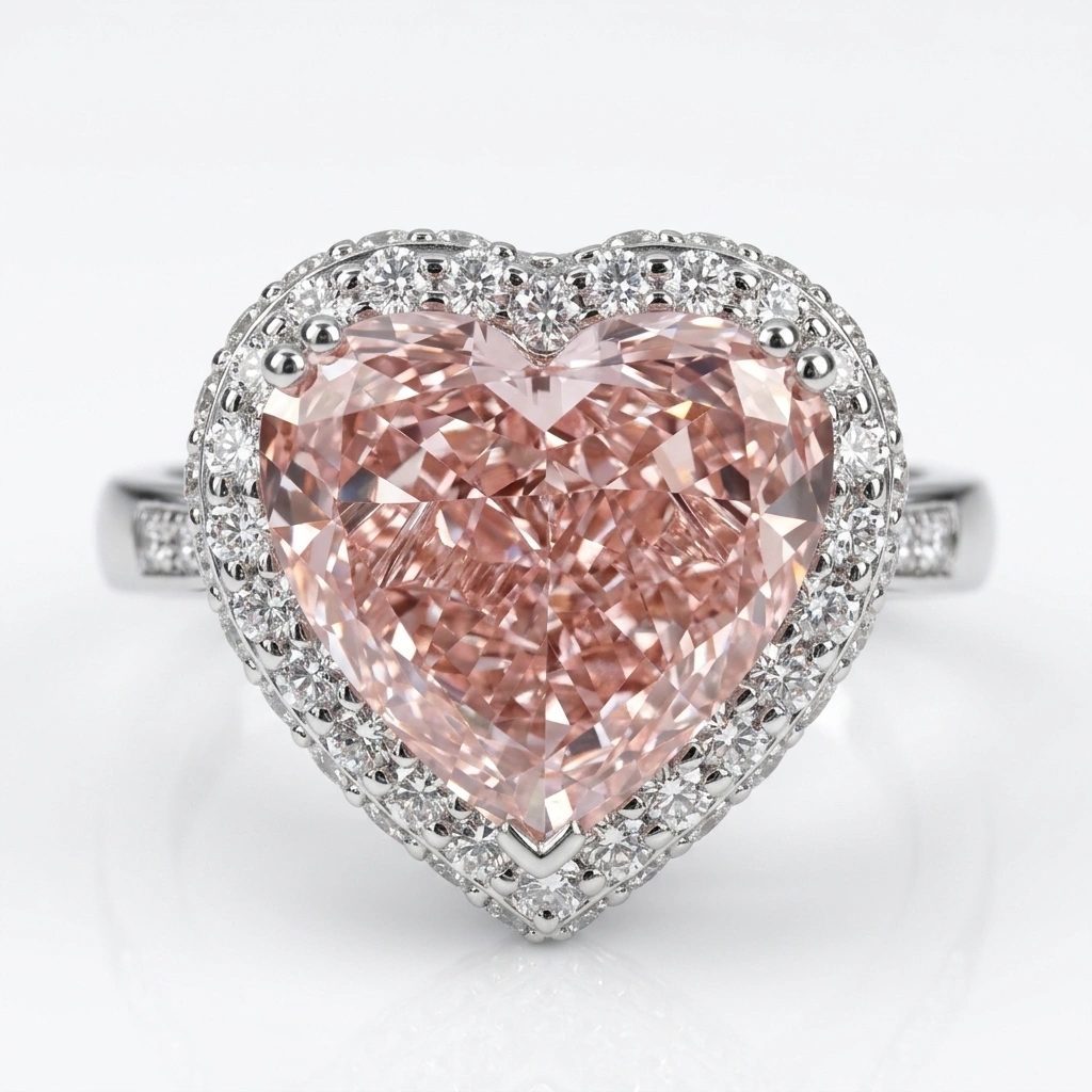 PT950 Platinum Heart & Round Diamond Ring | Luxury Engagement Jewelry view 3