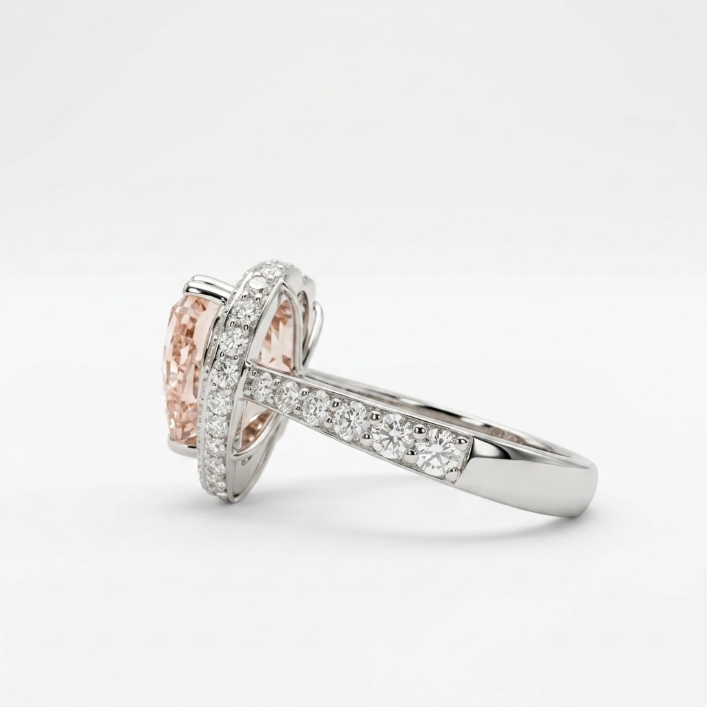 PT950 Platinum Heart & Round Diamond Ring | Luxury Engagement Jewelry view 4