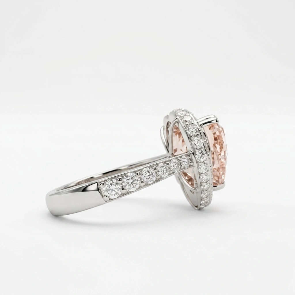 PT950 Platinum Heart & Round Diamond Ring | Luxury Engagement Jewelry view 5