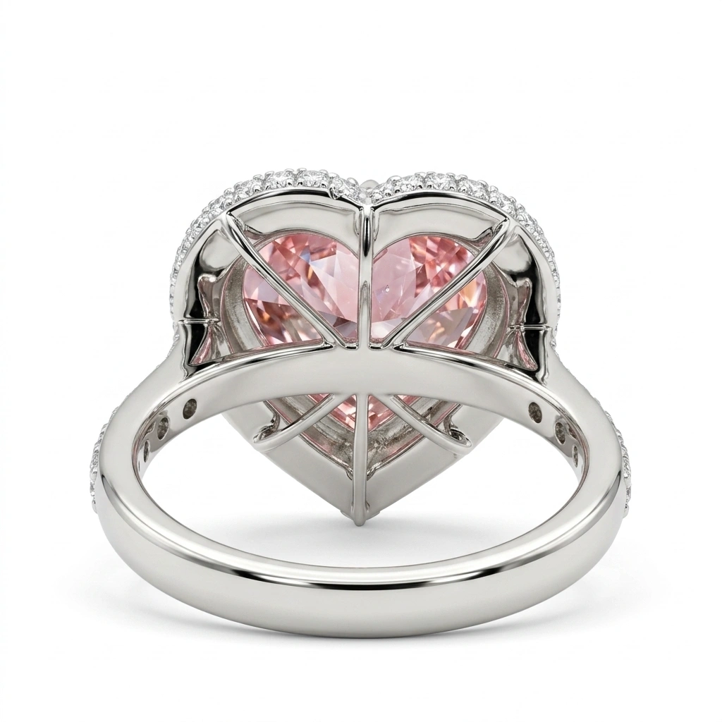 PT950 Platinum Heart & Round Diamond Ring | Luxury Engagement Jewelry view 6